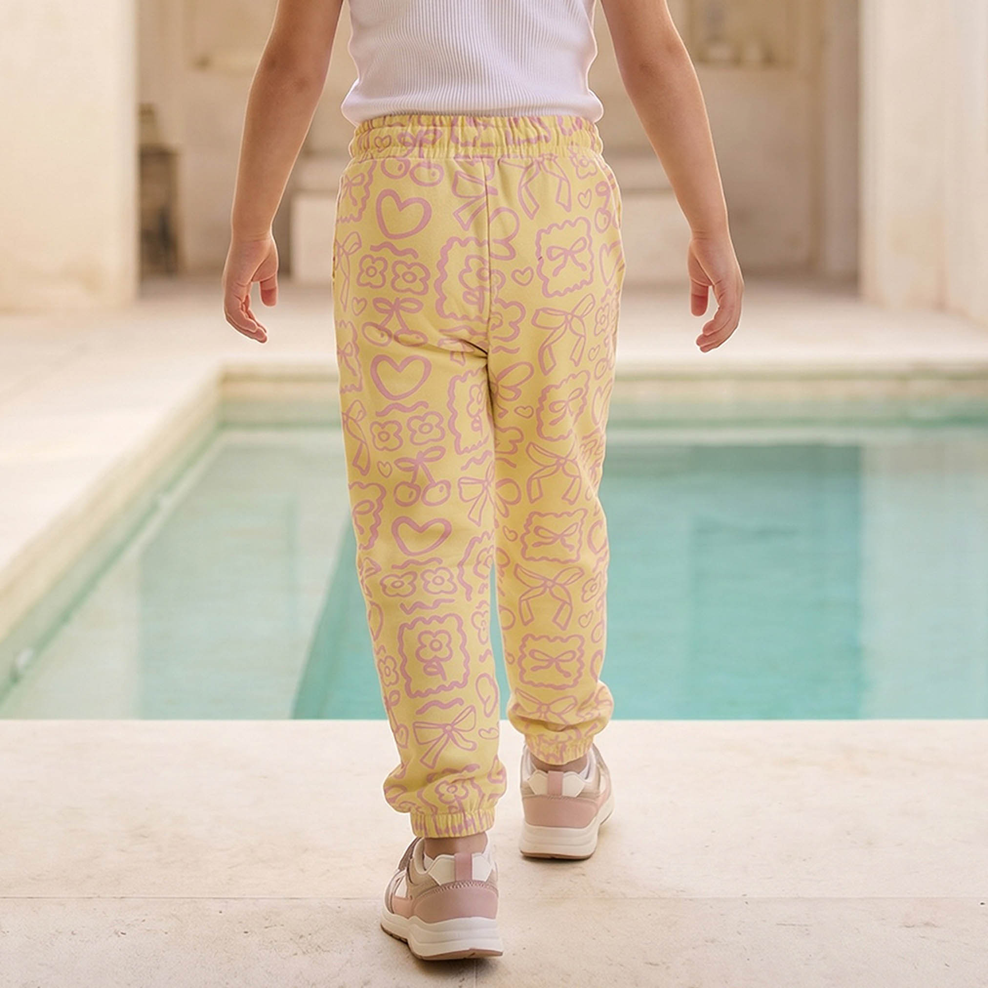 Juniors Drawstring Waistband Joggers with Bow Print-baby-girls-clothing-bottoms-joggersandtrackpants-image-3