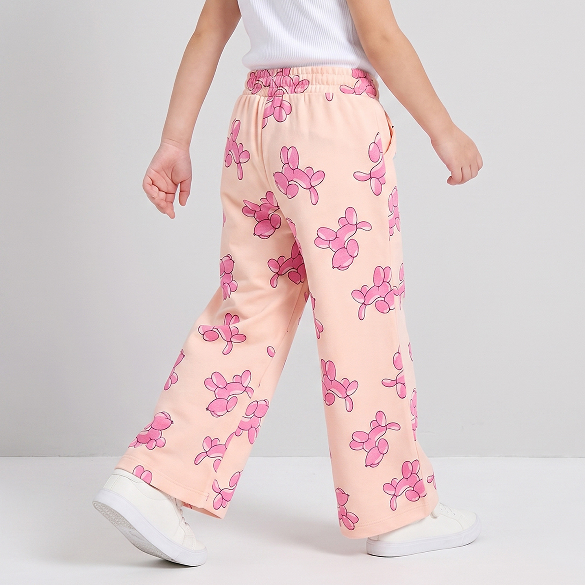 بنطلون رياضي بخصر مطاطي ورباط بطبعات كلب بالون من جونيورز-baby-girls-clothing-bottoms-joggersandtrackpants-image-3