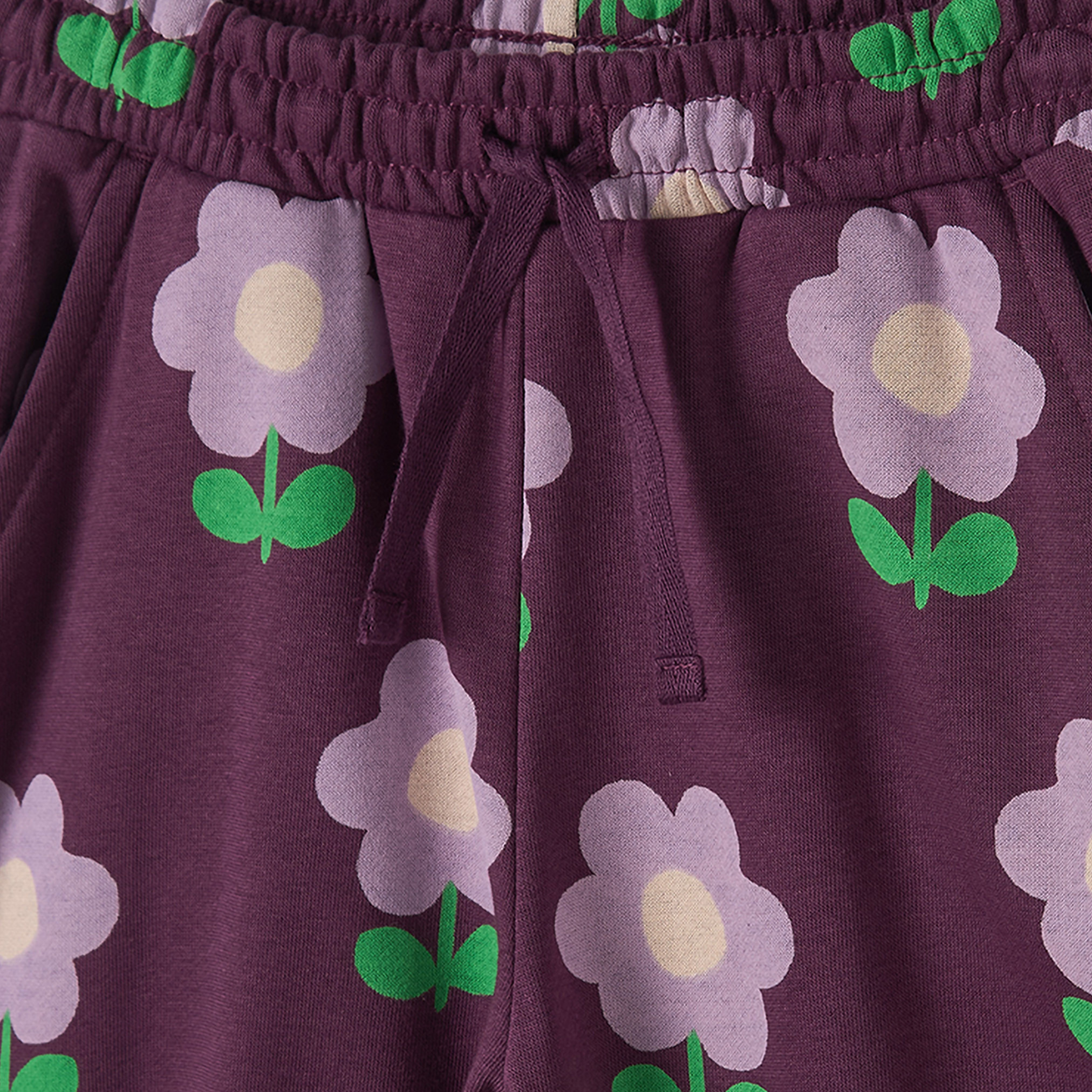 Juniors Elastic Waist Joggers with Floral Print-baby-girls-clothing-bottoms-joggersandtrackpants-image-4