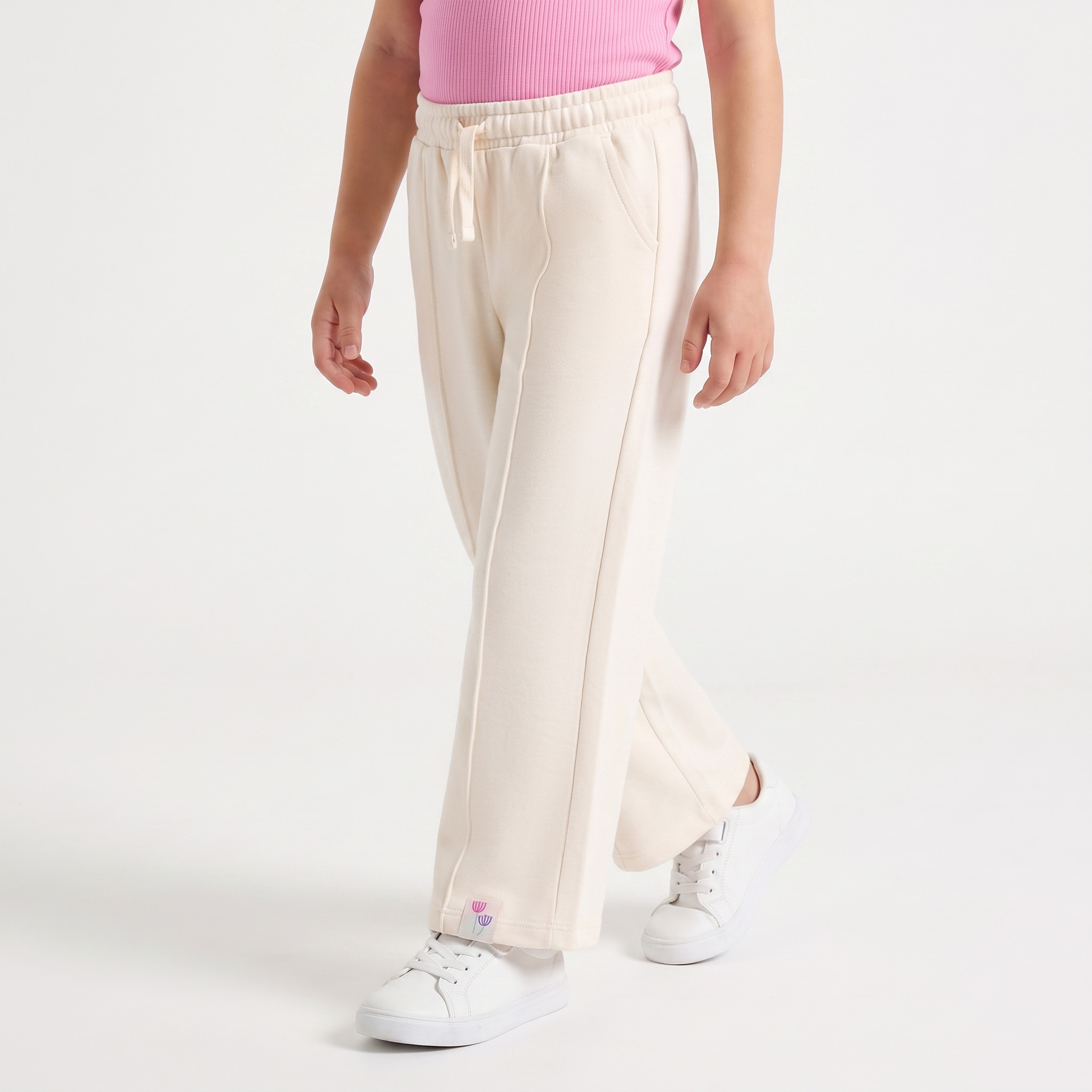 Juniors Elasticated Drawstring Waist Track Pants with Pockets-baby-girls-clothing-bottoms-joggersandtrackpants-image-1
