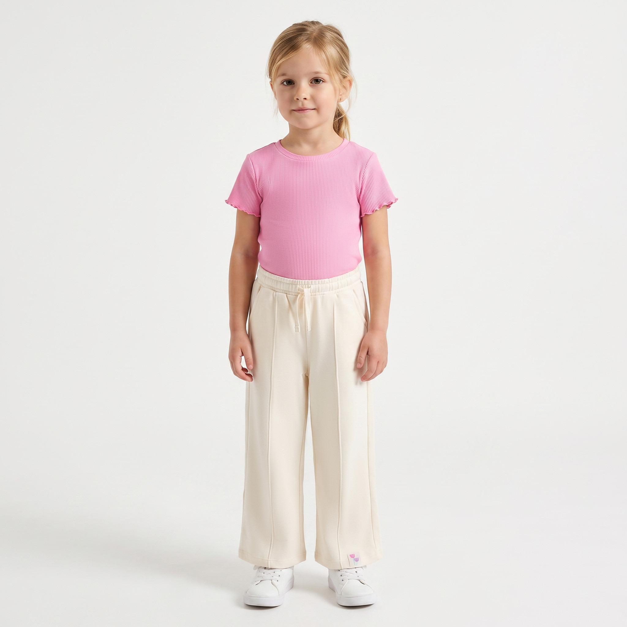 Juniors Elasticated Drawstring Waist Track Pants with Pockets-baby-girls-clothing-bottoms-joggersandtrackpants-image-2