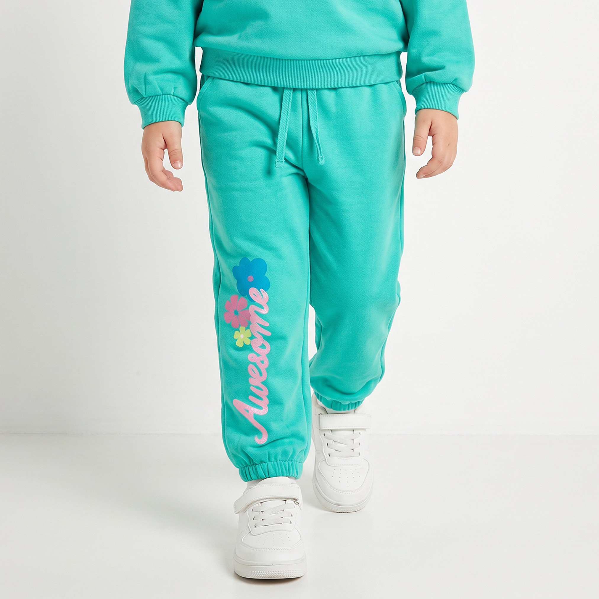بنطلون رياضي بطبعات زهور وخصر مطاطي برباط من جونيورز-baby-girls-clothing-bottoms-joggersandtrackpants-image-1