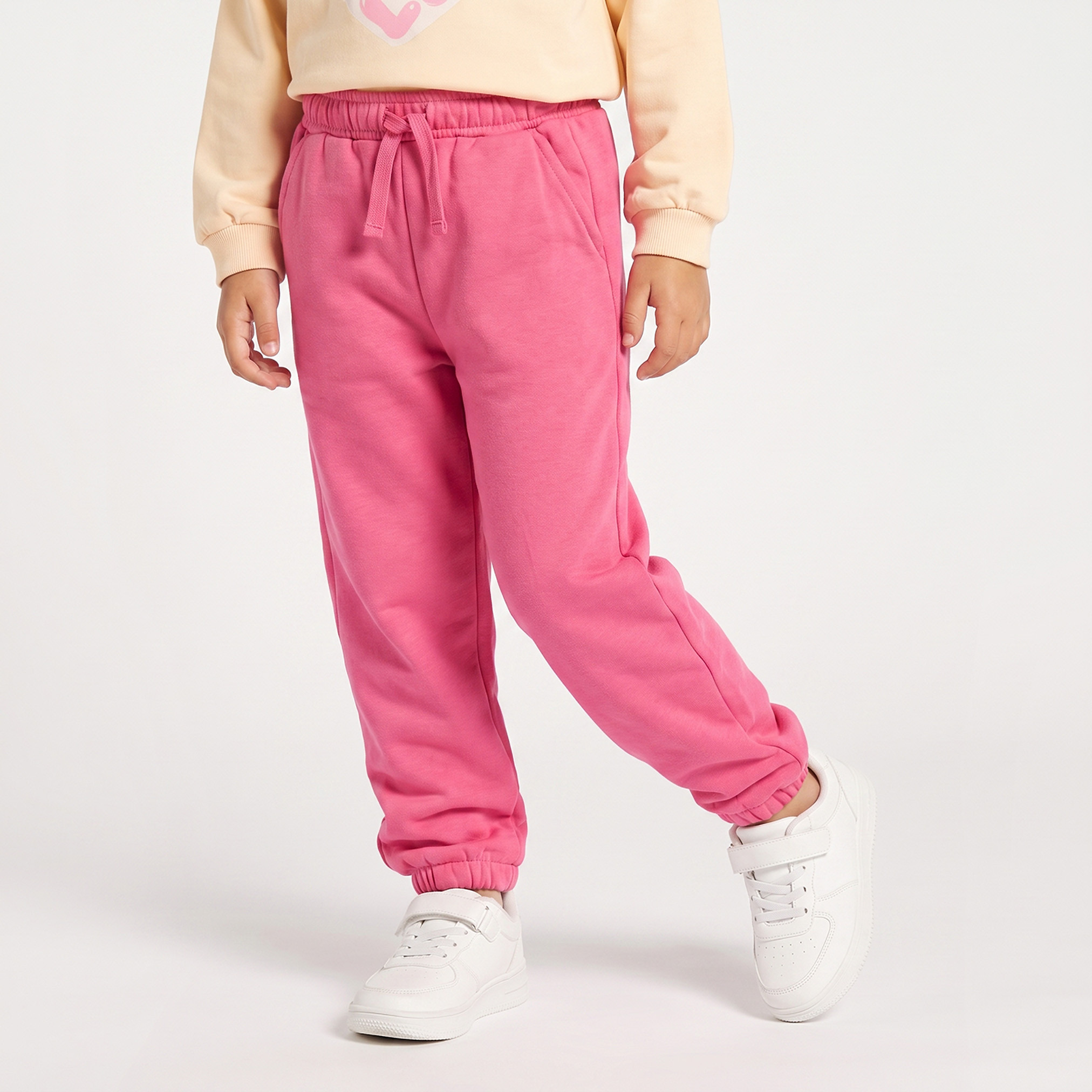 بنطلون رياضي بخصر مطاطي برباط وجيوب من جونيورز-baby-girls-clothing-bottoms-joggersandtrackpants-image-1