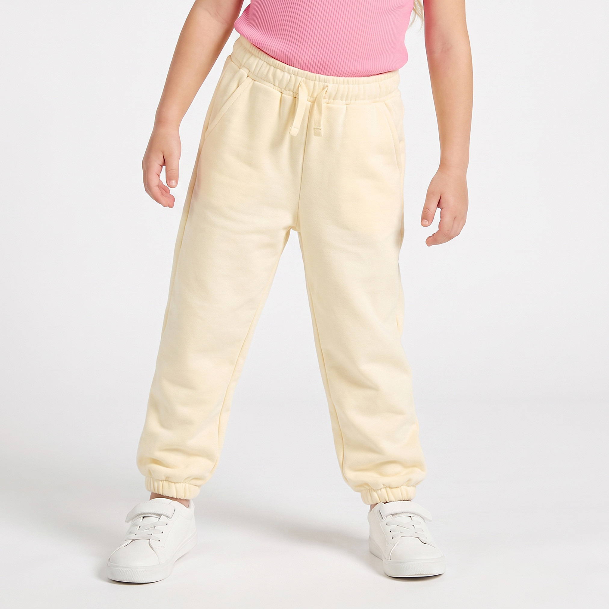 بنطلون رياضي بخصر مطاطي برباط وجيب من جونيورز-baby-girls-clothing-bottoms-joggersandtrackpants-image-1
