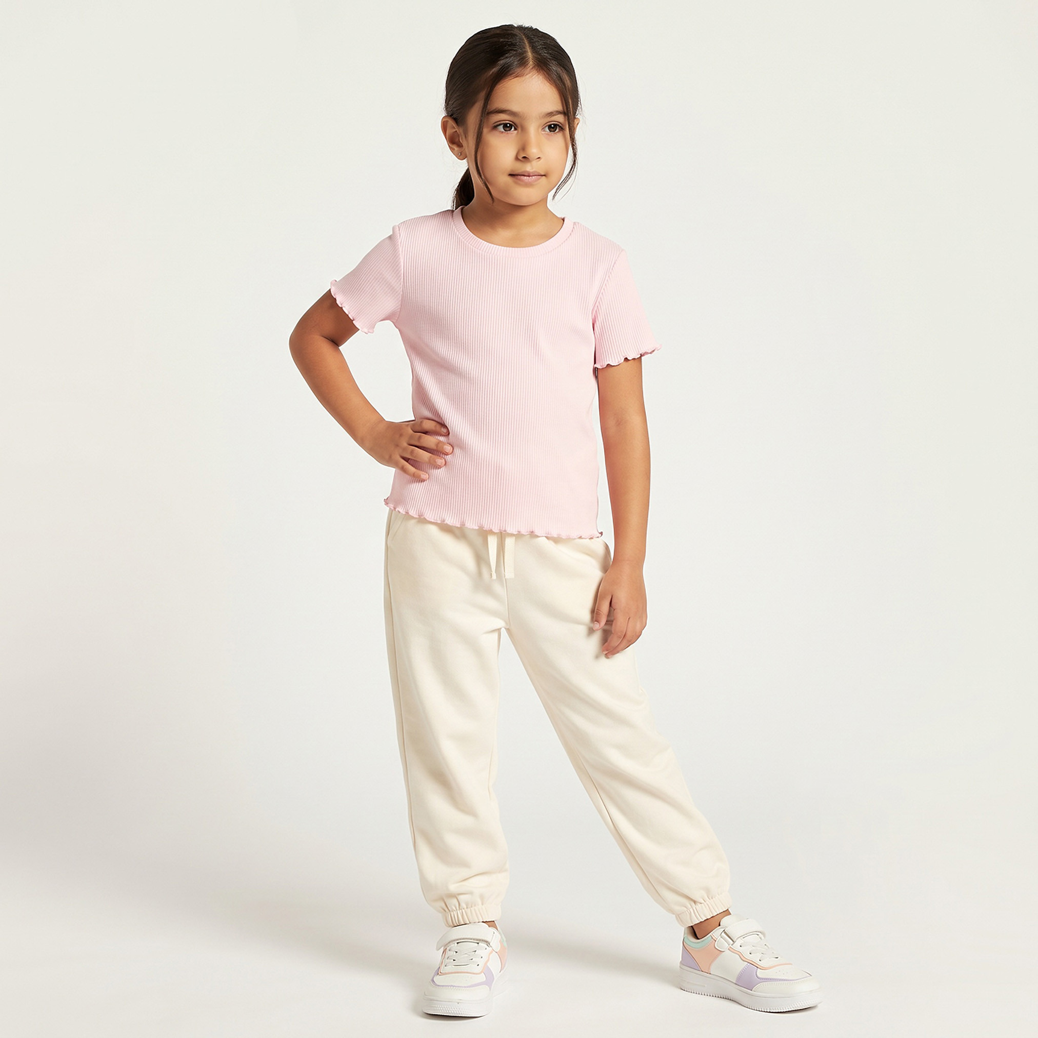 Juniors Elasticated Drawstring Waist Joggers with Pockets-baby-girls-clothing-bottoms-joggersandtrackpants-image-2