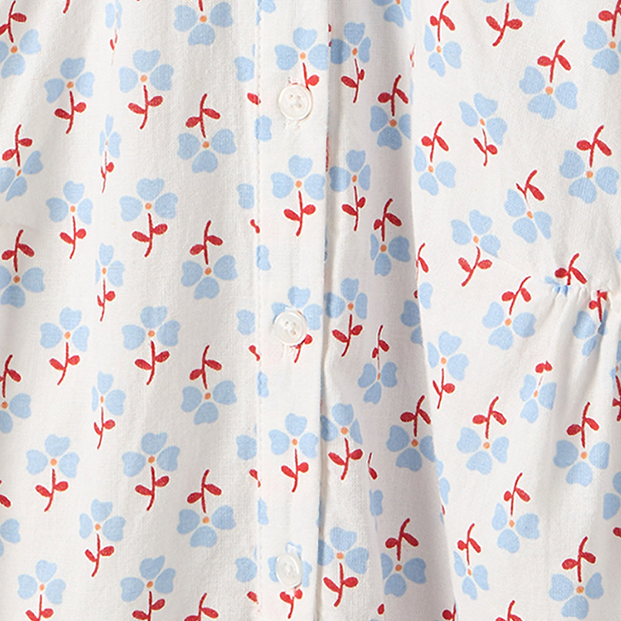 Juniors Peter Pan Collar Short Sleeves Knee Length Dress with Floral Print-girls-clothing-dressesandjumpsuits-image-3