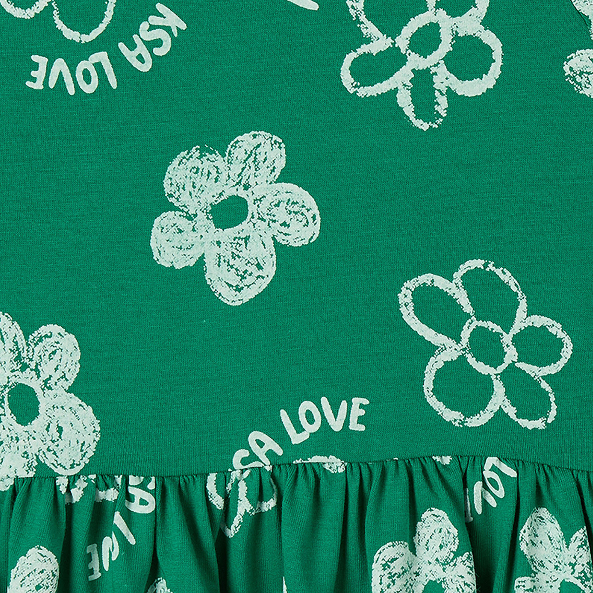 Juniors Round Neck Short Sleeves Knee Length A-line Dress with KSA National Day Print-girls-clothing-dressesandjumpsuits-image-9
