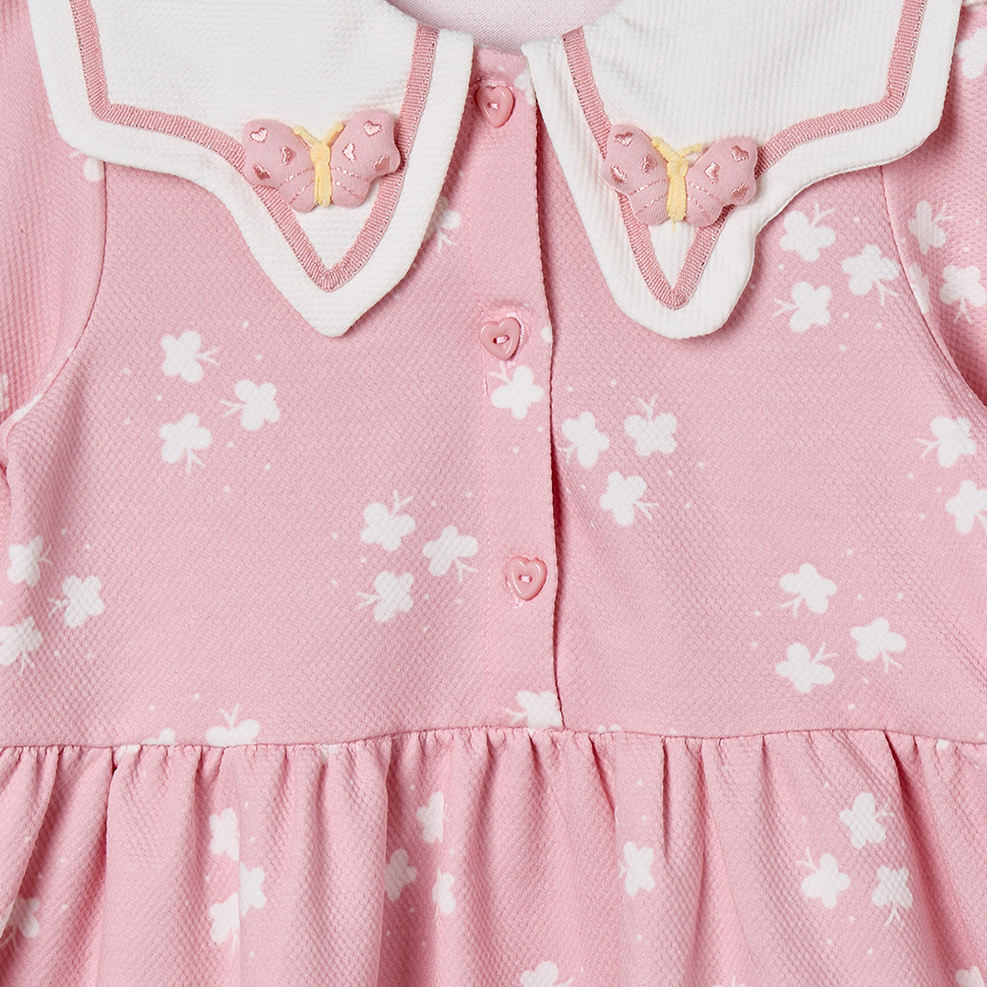 فستان بطول الركبة وأكمام طويلة وياقة بحار وزخارف فراشات من جونيورز-girls-clothing-dressesandjumpsuits-image-3