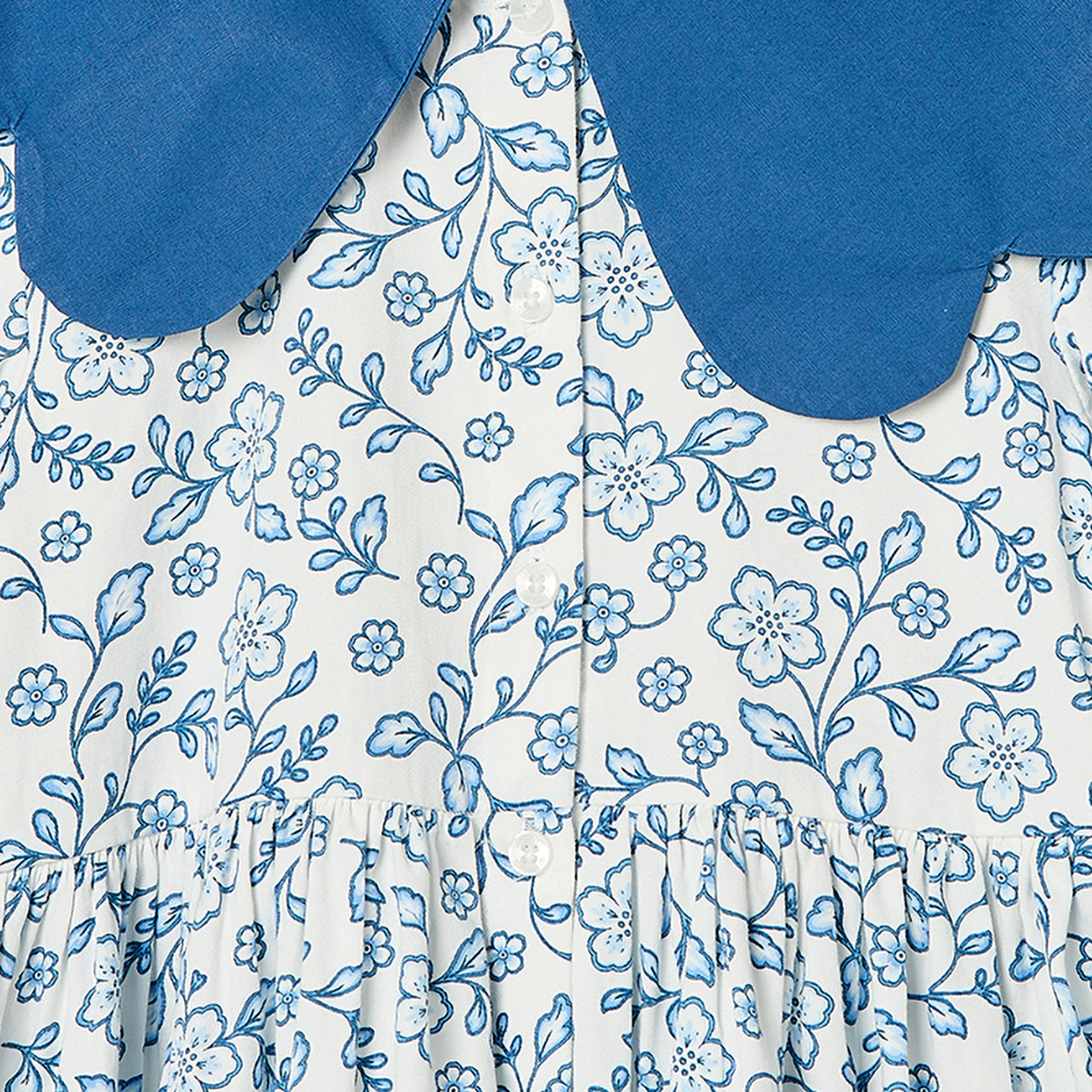 Juniors Peter Pan Collar Long Sleeves Knee Length A-line Dress with Floral Print-girls-clothing-dressesandjumpsuits-image-5