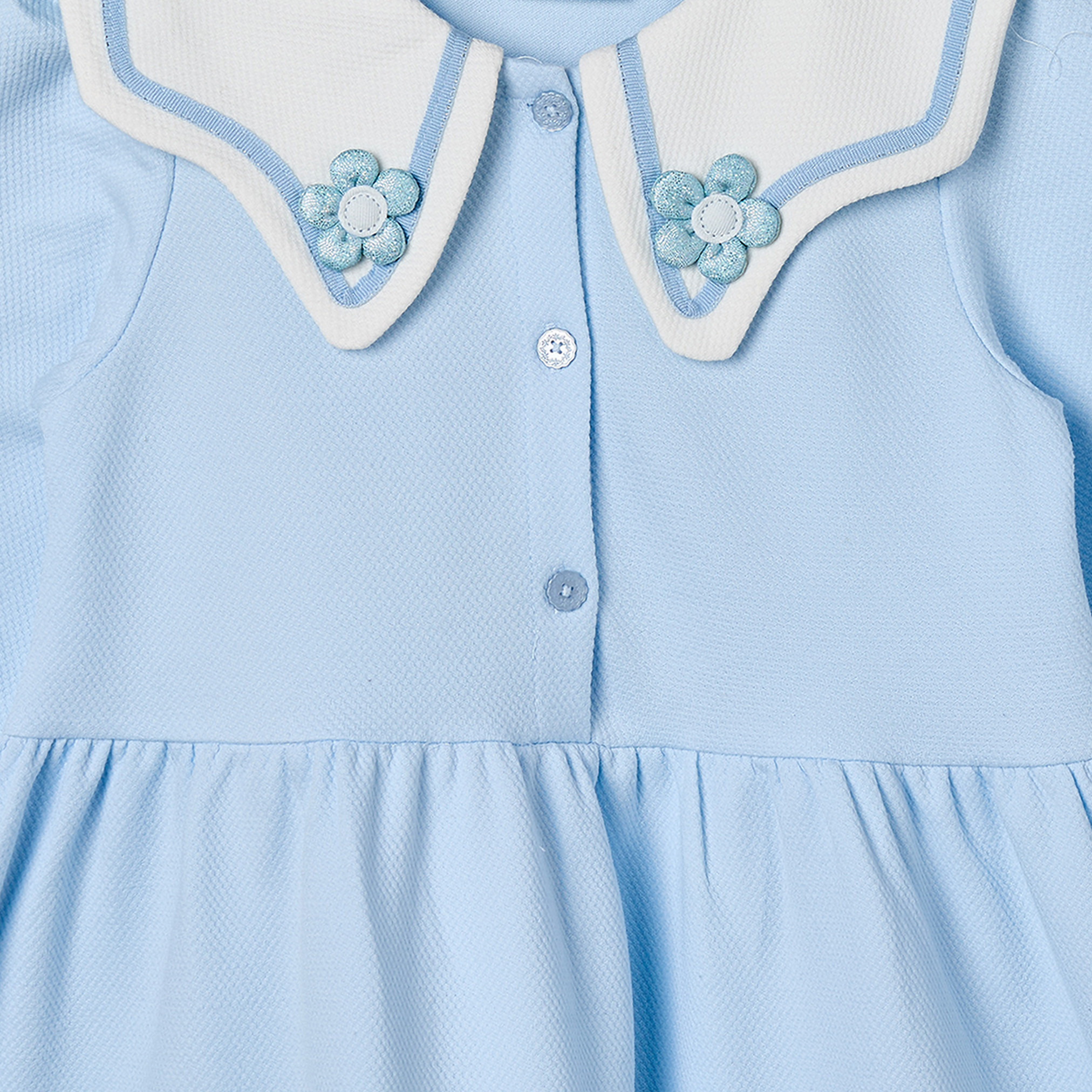 فستان بطول الركبة وأكمام طويلة وياقة بحار وزخارف زهرية من جونيورز-girls-clothing-dressesandjumpsuits-image-3