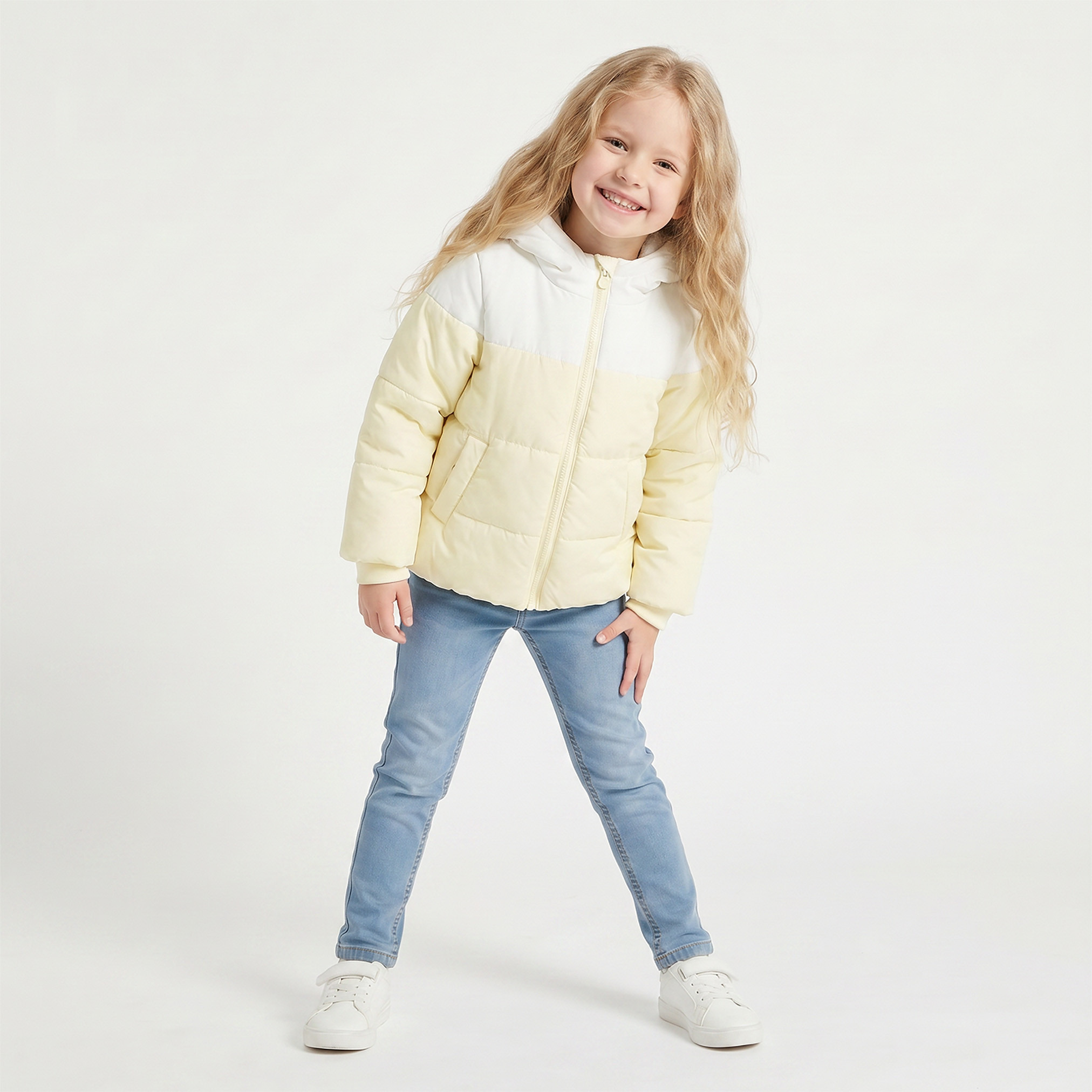 جاكيت بوفير سادة بغطاء رأس بتصميم أذن ثلاثية الأبعاد من جونيورز-baby-girls-clothing-winterwear-jacketsandcoats-image-2
