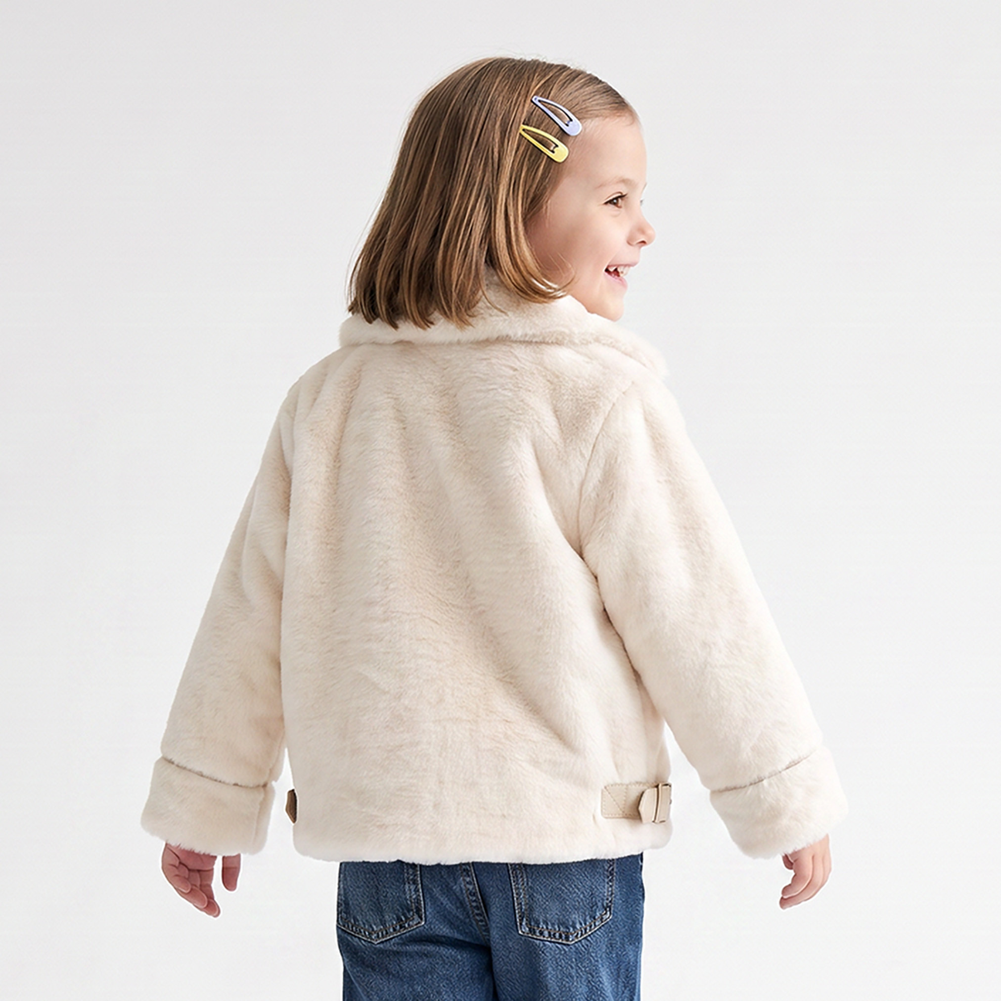 جاكيت بايكر فرو صناعي بسحاب إغلاق من جونيورز-baby-girls-clothing-jacketsandcoats-image-3