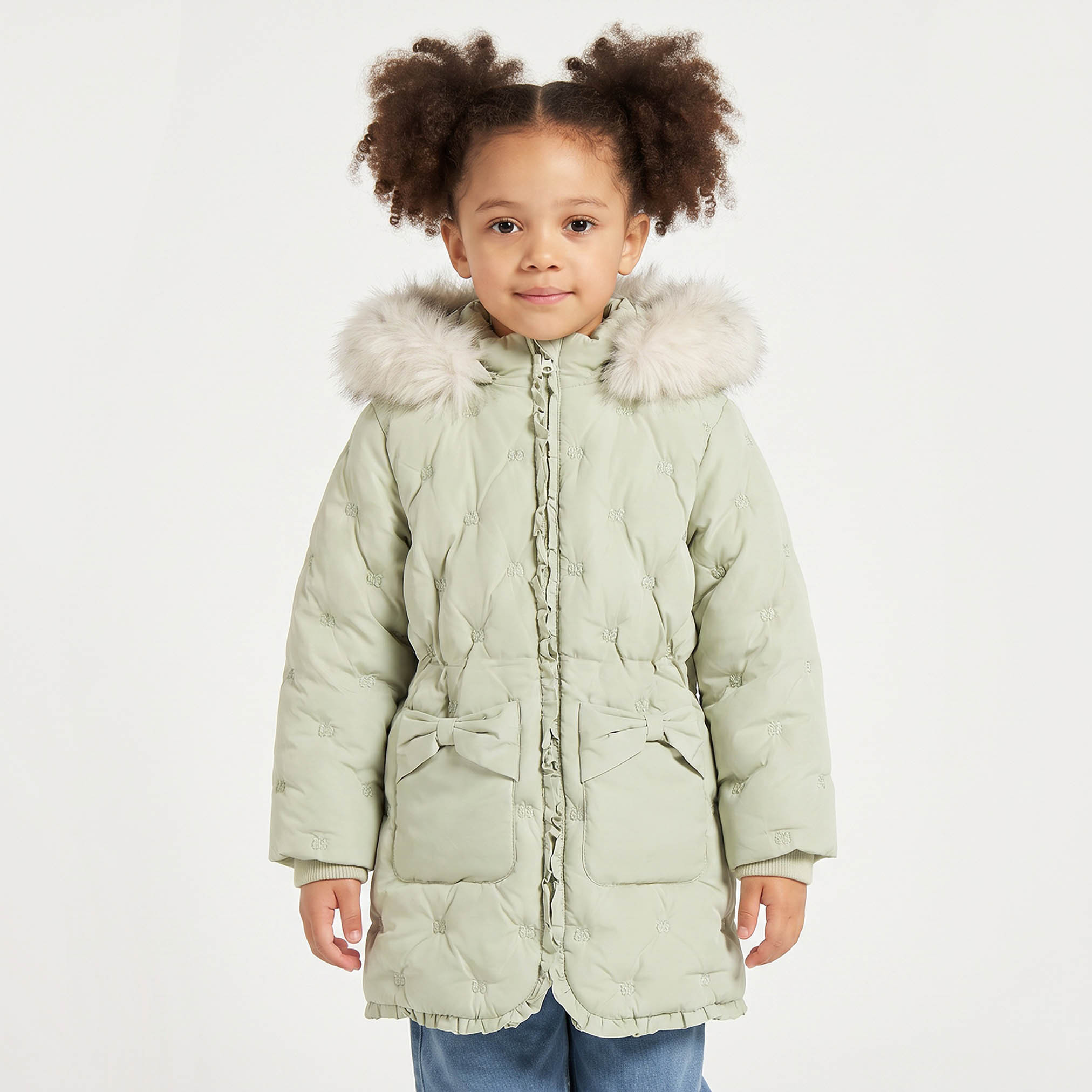 Juniors Plush Trim Jacket with Hood-baby-girls-clothing-winterwear-jacketsandcoats-image-1