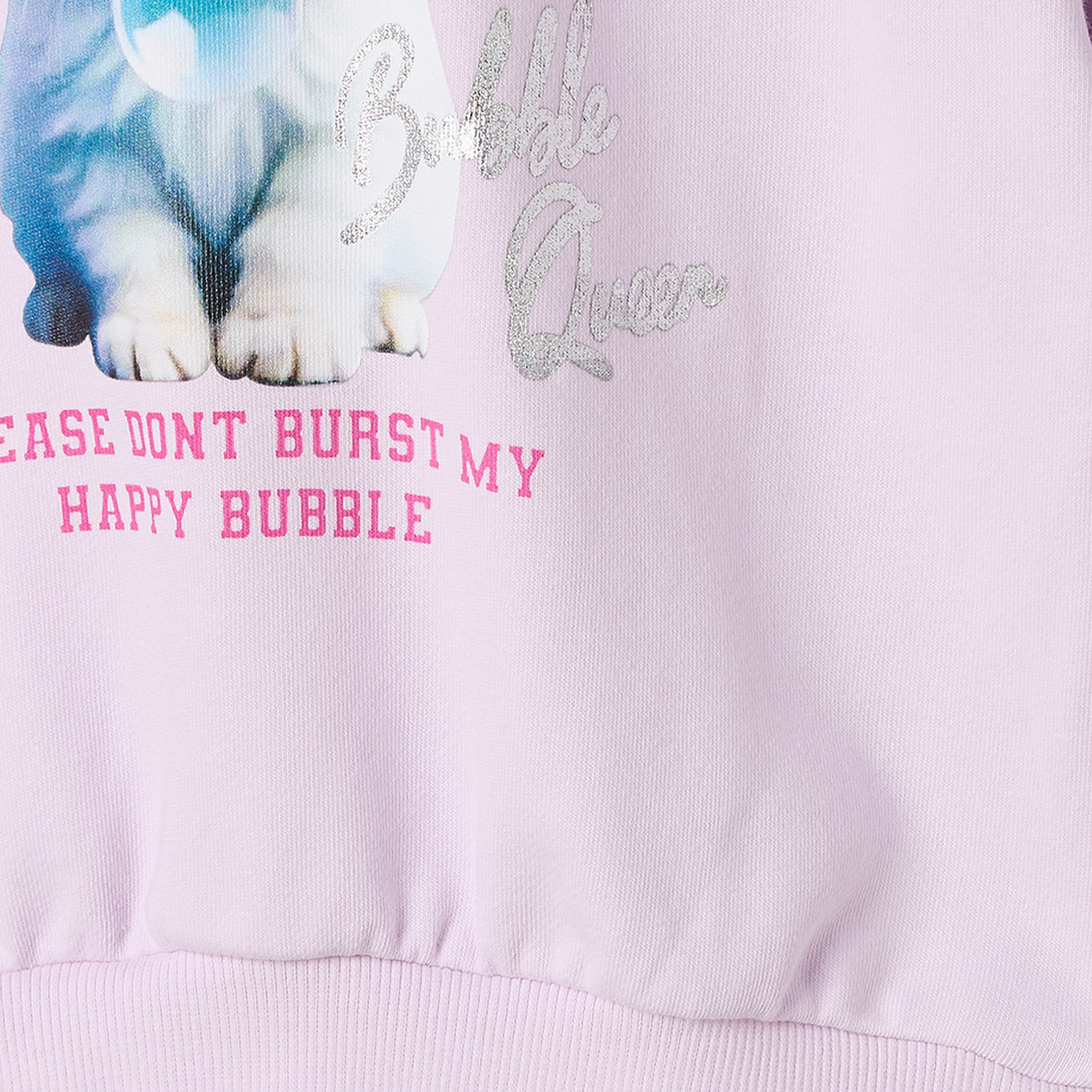 Juniors Cat Print Sweatshirt with Long Sleeves-girls-clothing-sweatshirts-image-6