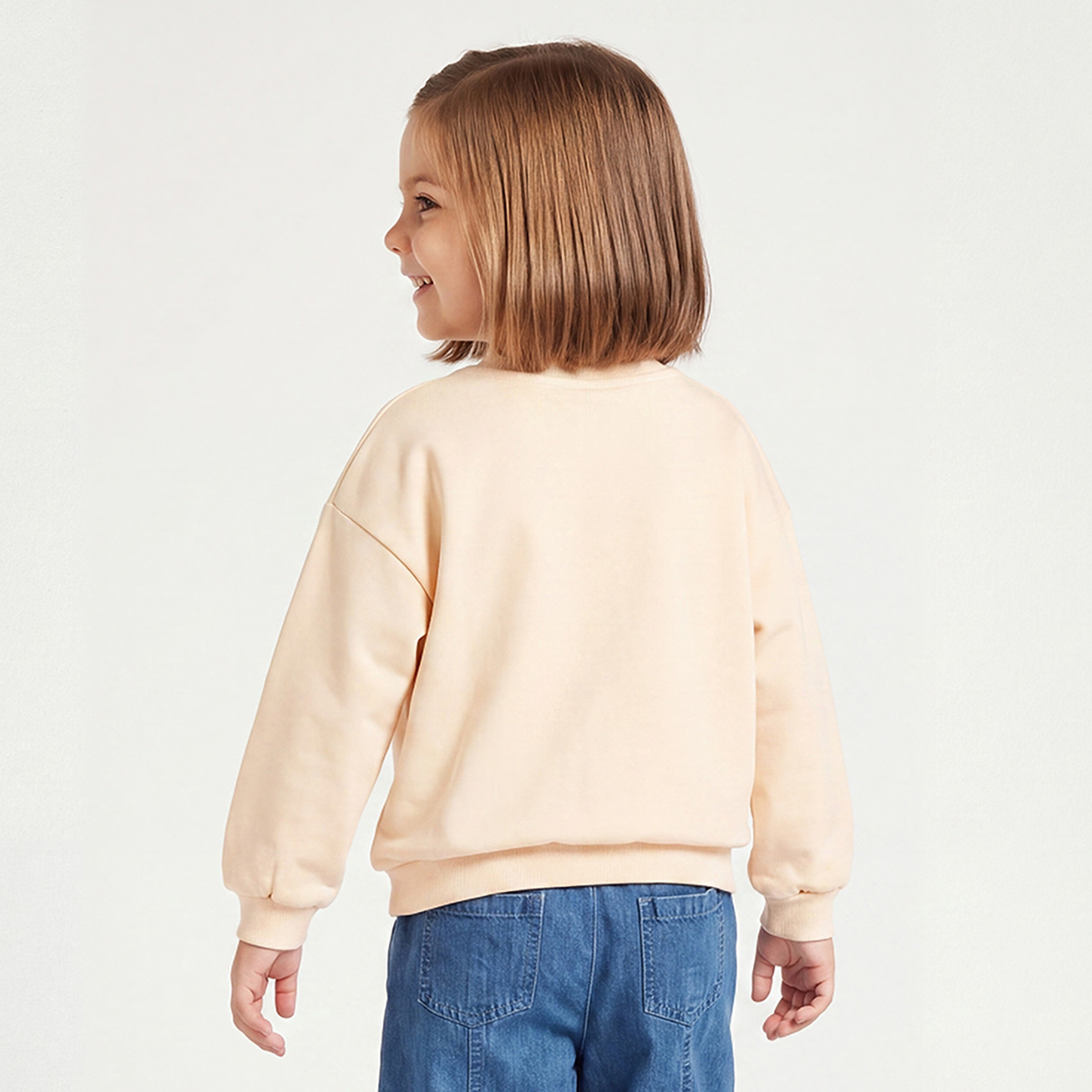 Juniors Heart Print Sweatshirt with Long Sleeves-girls-clothing-sweatshirts-image-3