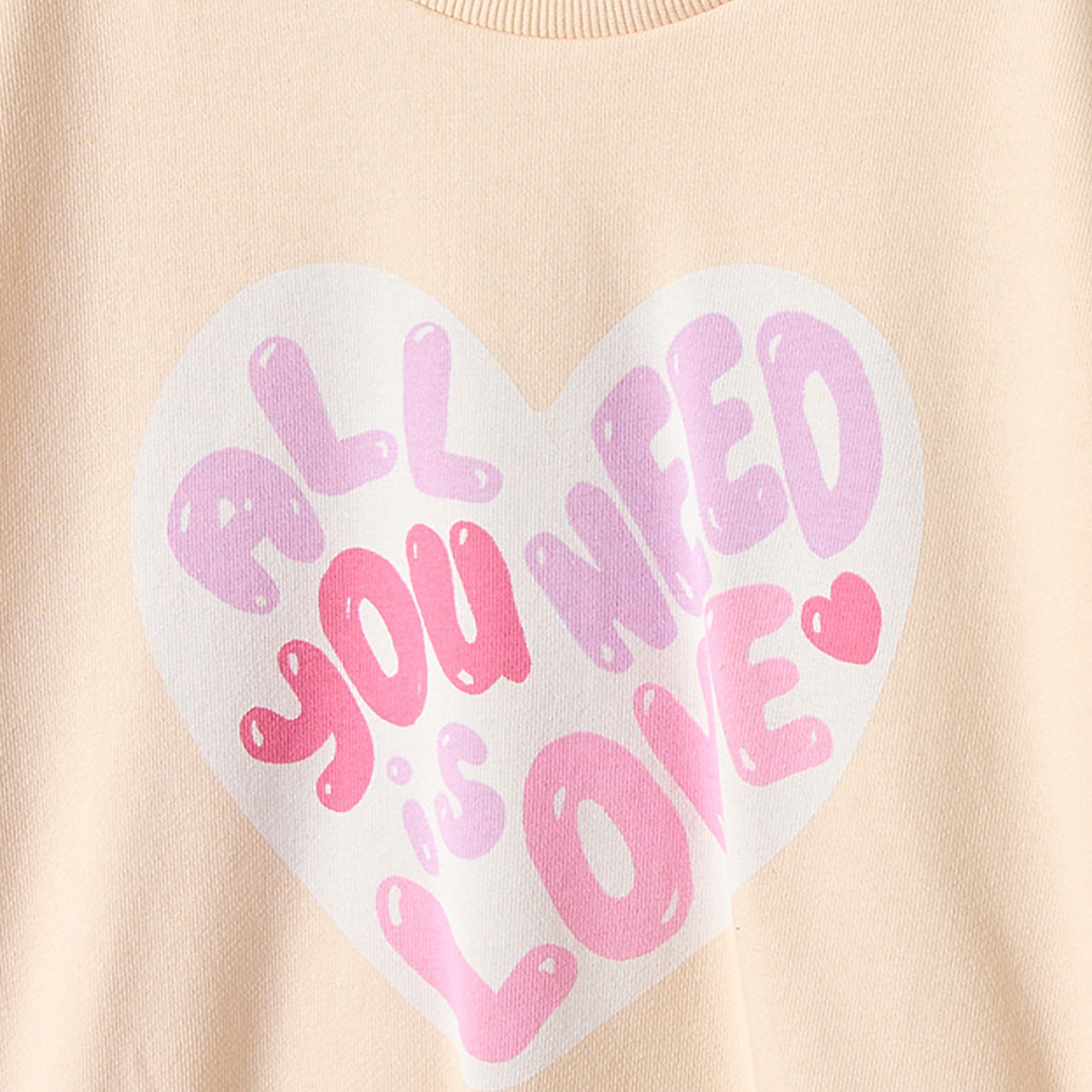 Juniors Heart Print Sweatshirt with Long Sleeves-girls-clothing-sweatshirts-image-4