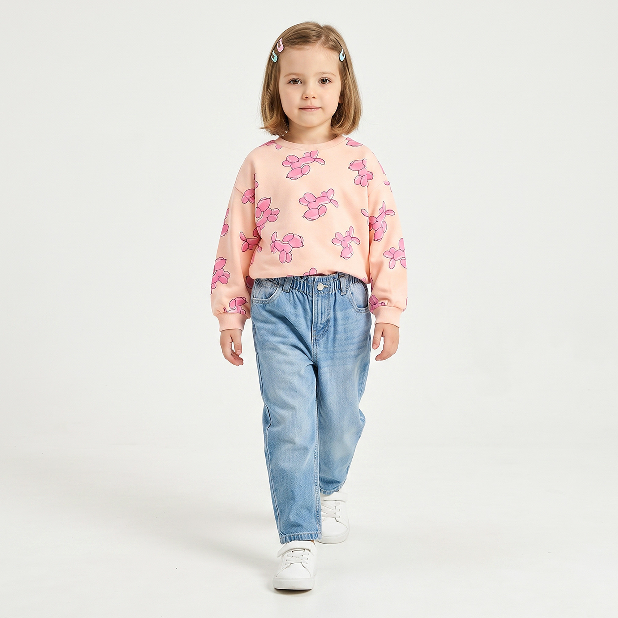 سويت شيرت بأكمام طويلة بطبعات كلب بالون من جونيورز-girls-clothing-sweatshirts-image-2