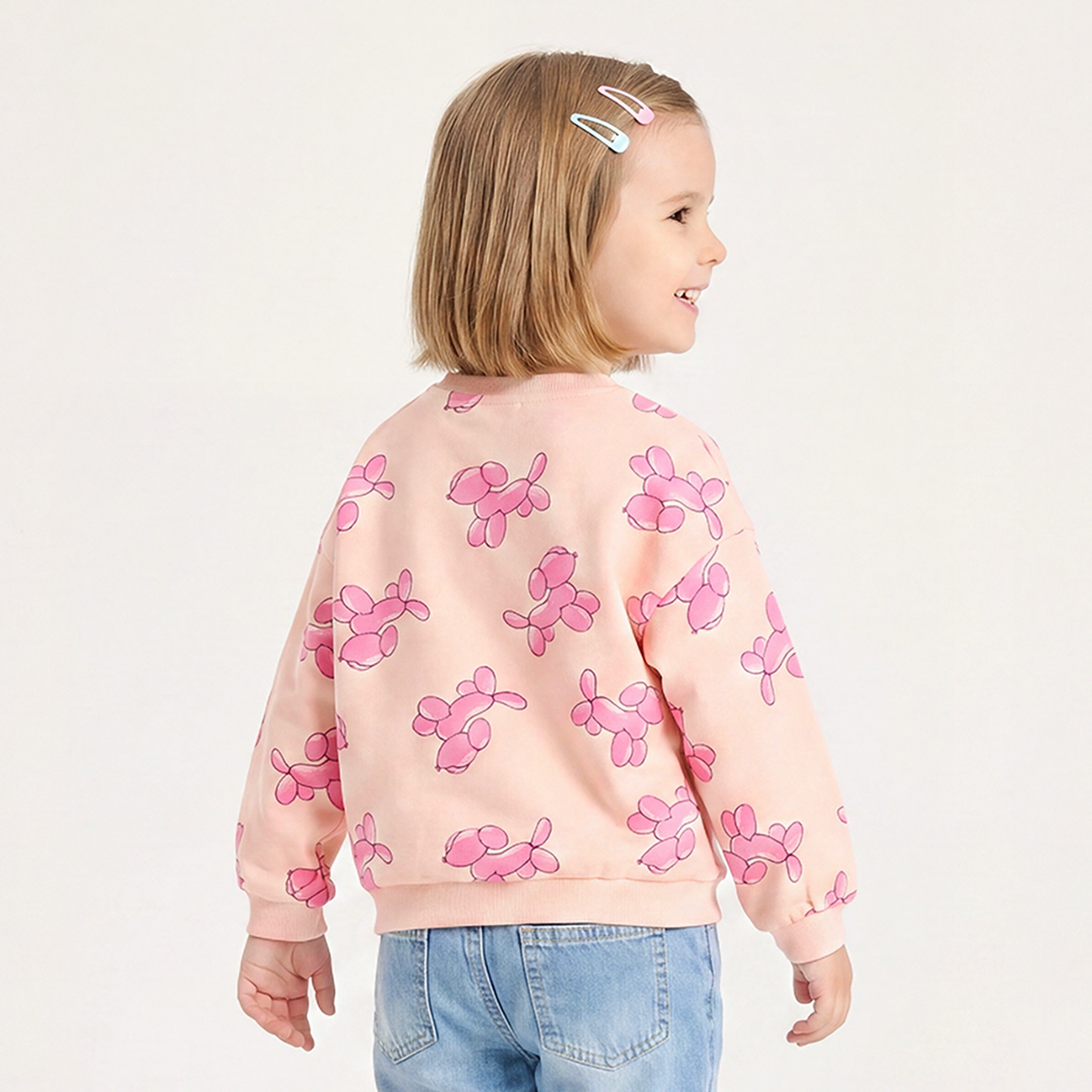 سويت شيرت بأكمام طويلة بطبعات كلب بالون من جونيورز-girls-clothing-sweatshirts-image-3