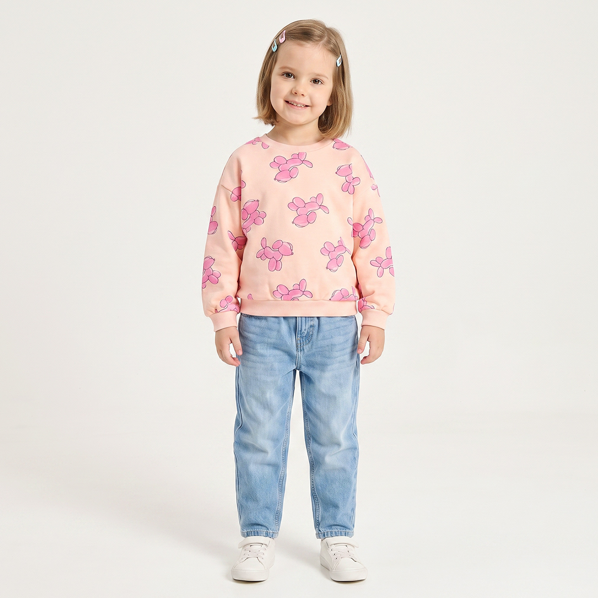 سويت شيرت بأكمام طويلة بطبعات كلب بالون من جونيورز-girls-clothing-sweatshirts-image-5
