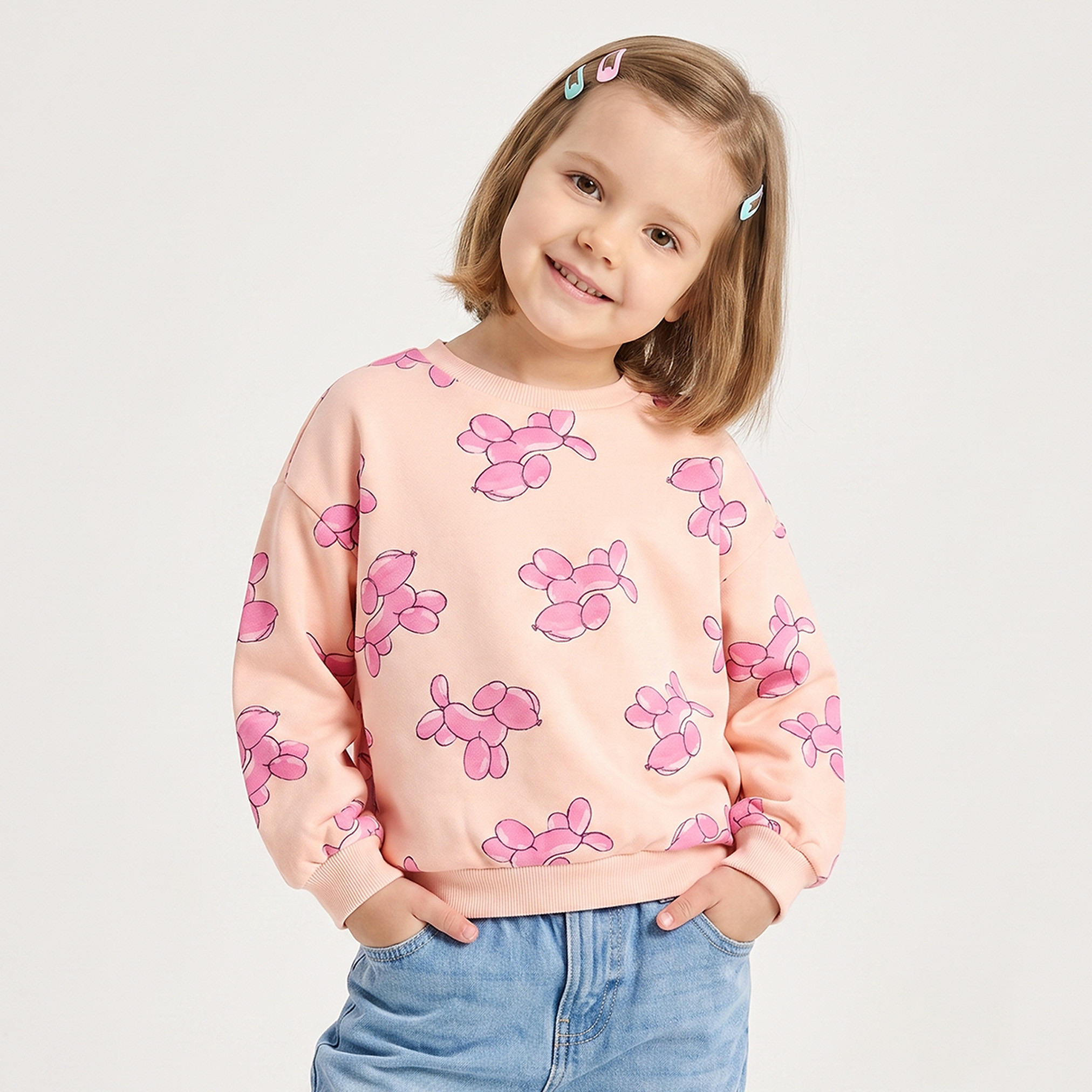 سويت شيرت بأكمام طويلة بطبعات كلب بالون من جونيورز-girls-clothing-sweatshirts-image-6