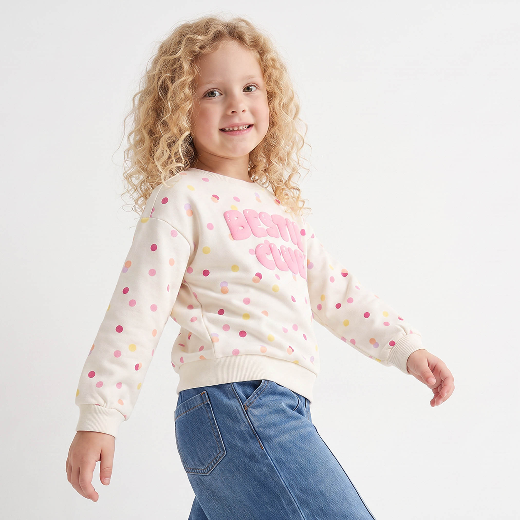 Juniors Slogan Print Sweatshirt with Long Sleeves-girls-clothing-sweatshirts-image-5