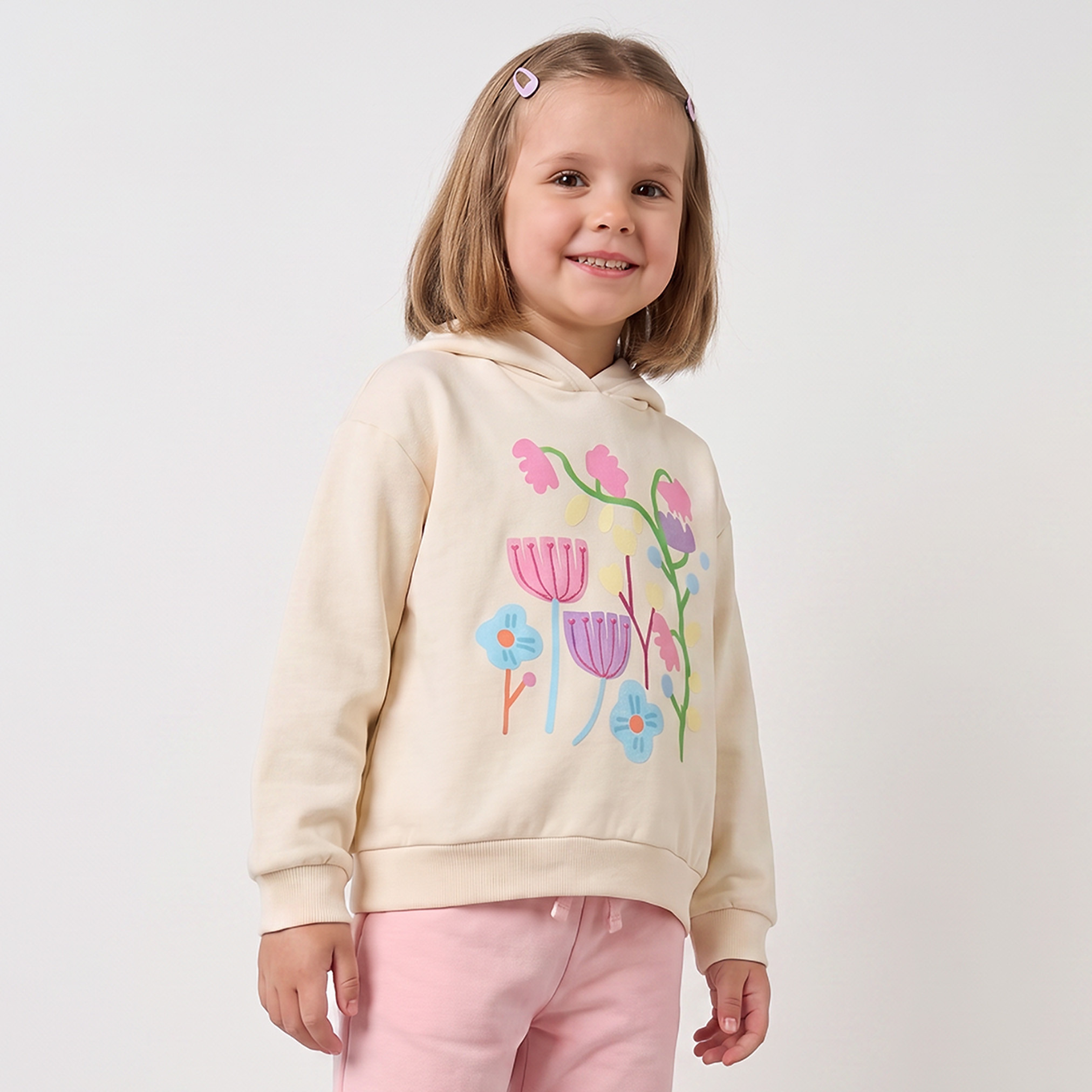 Juniors Hooded Sweatshirt with Floral Print-girls-clothing-sweatshirts-image-5