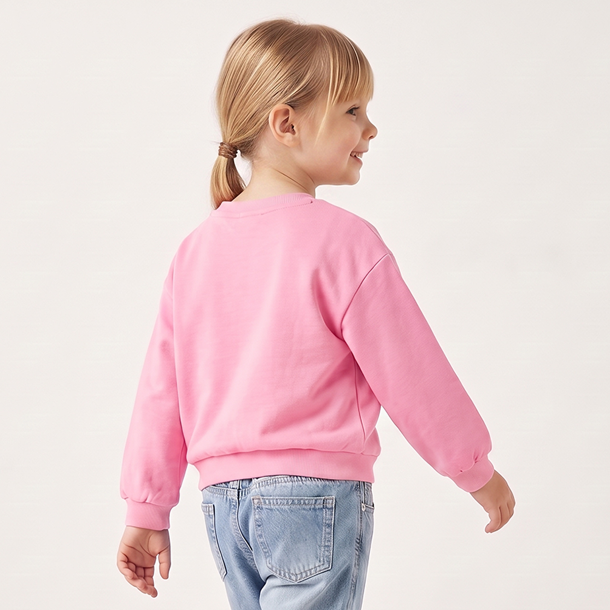 Juniors Slogan Print Sweatshirt with Long Sleeves-girls-clothing-sweatshirts-image-3