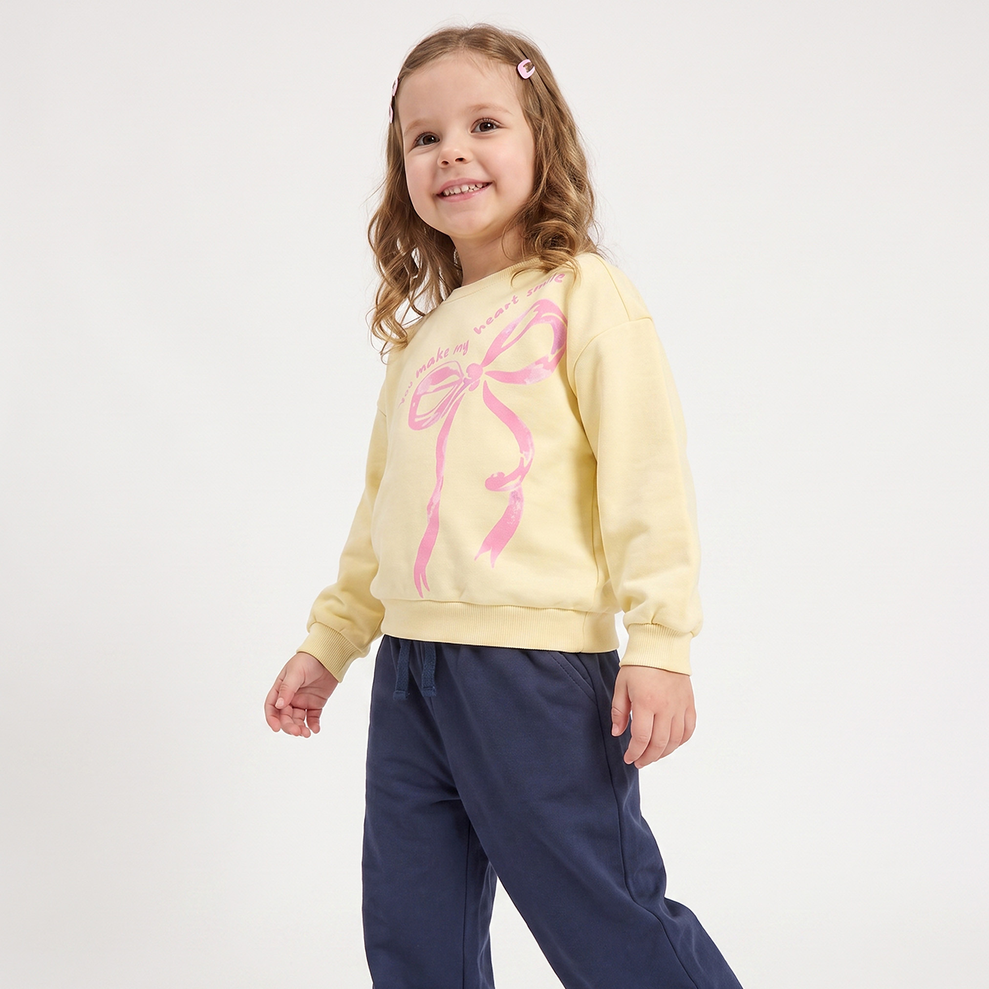 Juniors Bow Print Sweatshirt with Long Sleeves-girls-clothing-sweatshirts-image-5