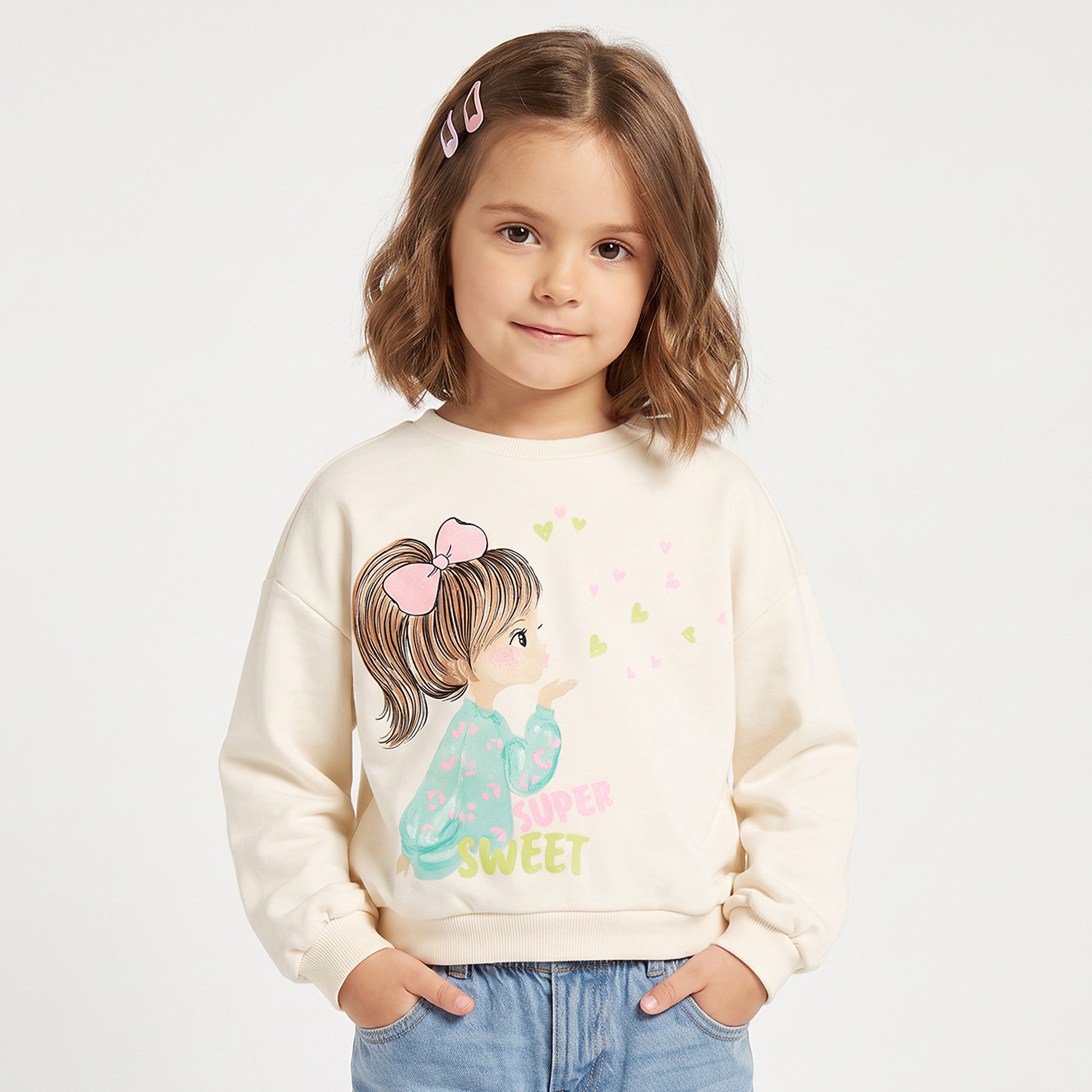سويت شيرت بأكمام طويلة وطبعات جرافيك من جونيورز-girls-clothing-sweatshirts-image-5