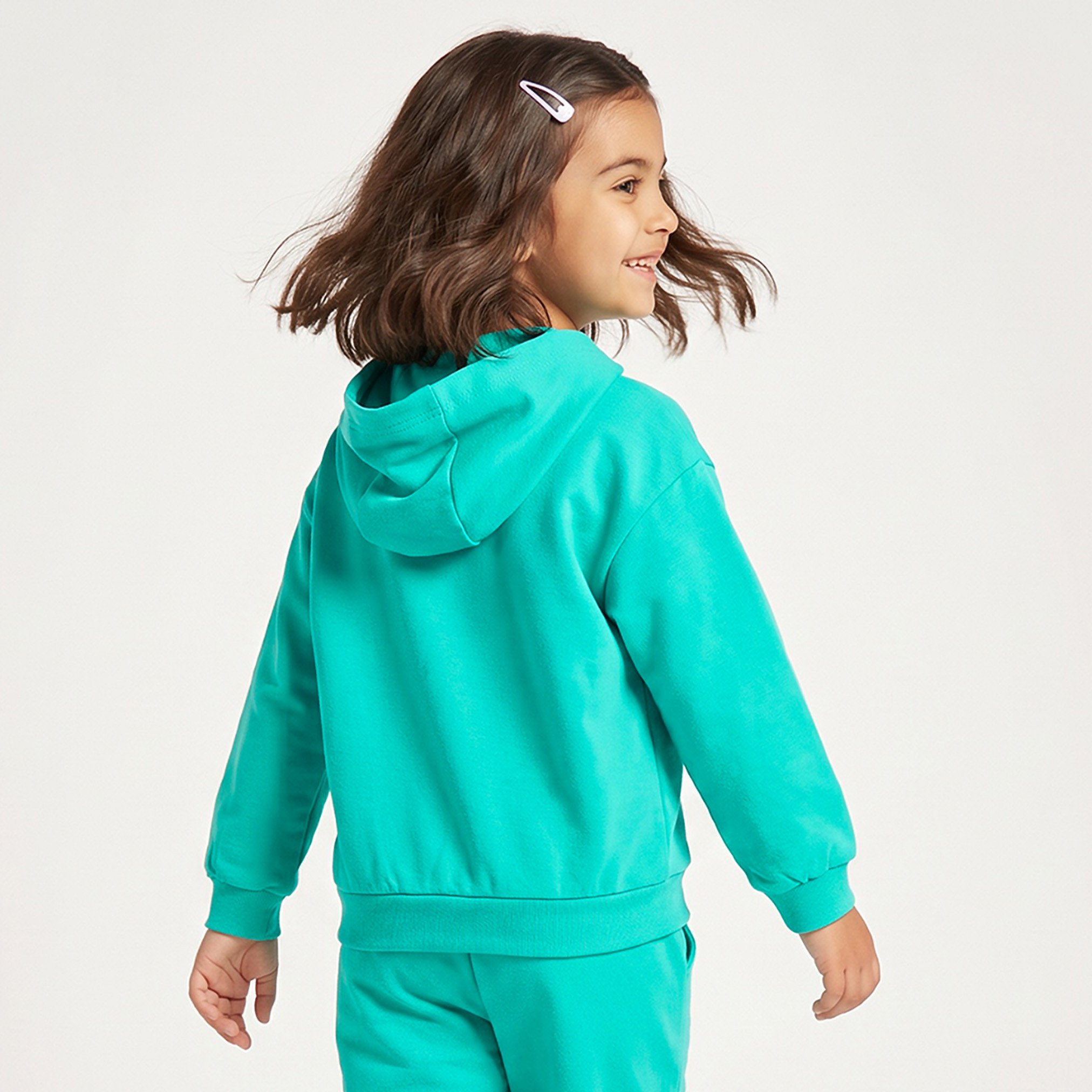 سويت شيرت قطن بقبعة وأكمام طويلة وطبعات شعار من جونيورز-girls-clothing-sweatshirts-image-3