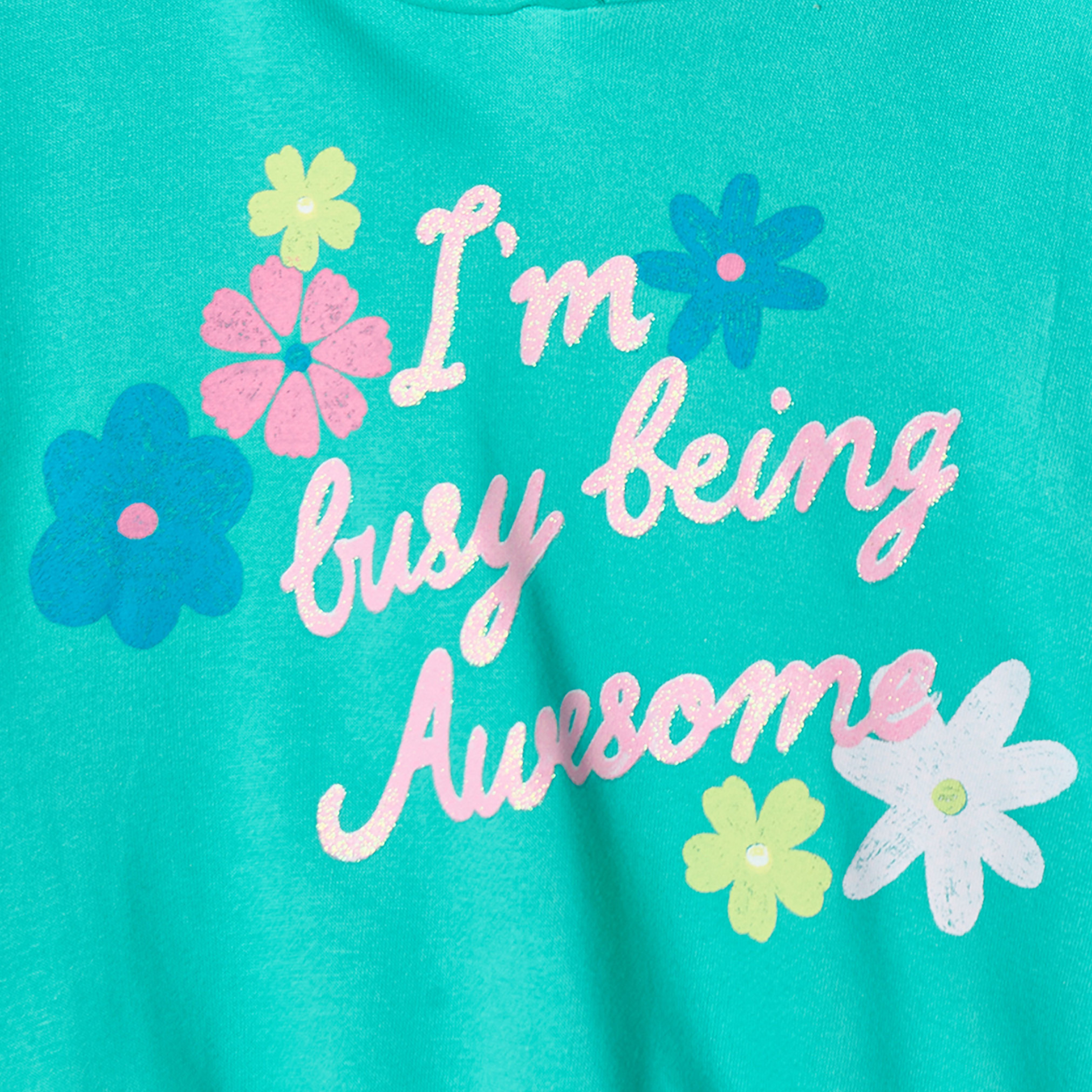 سويت شيرت قطن بقبعة وأكمام طويلة وطبعات شعار من جونيورز-girls-clothing-sweatshirts-image-4