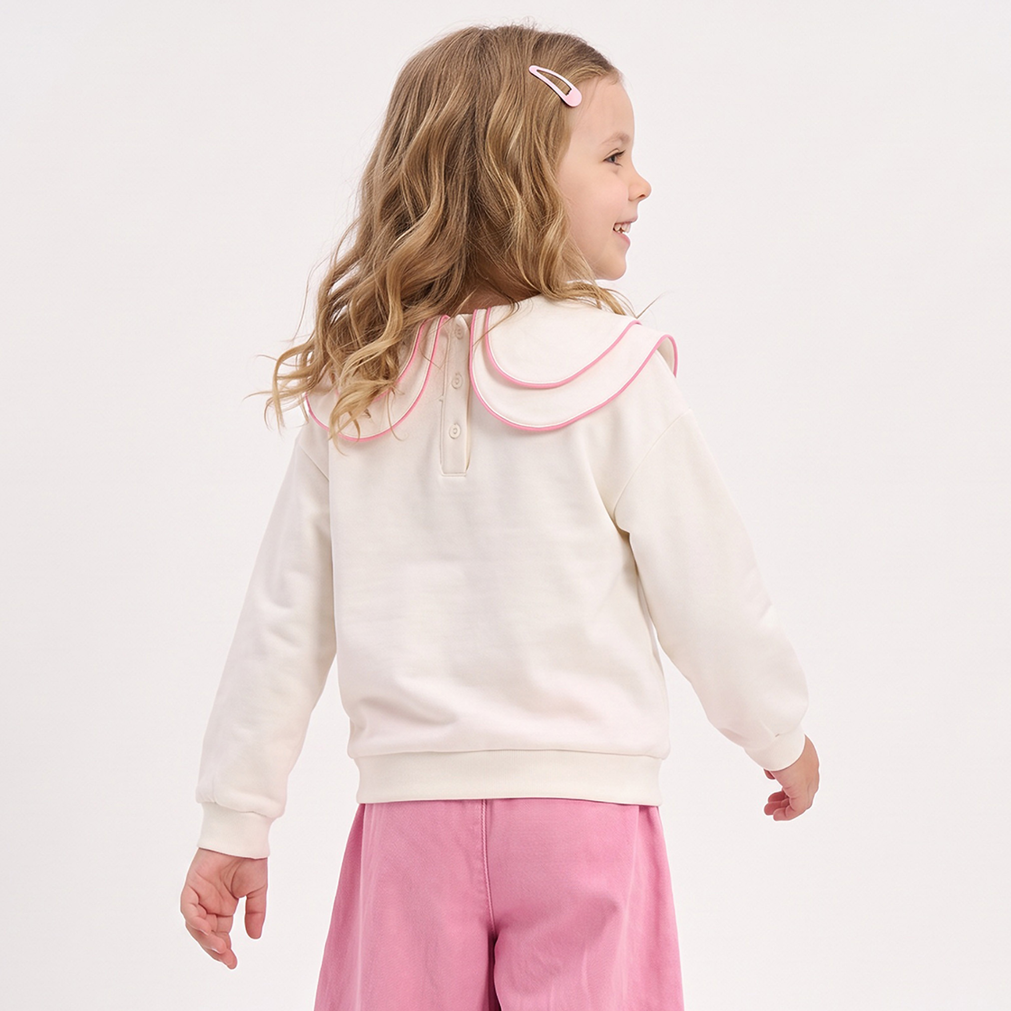 Juniors Embroidered Sweatshirt with Long Sleeves-girls-clothing-sweatshirts-image-2