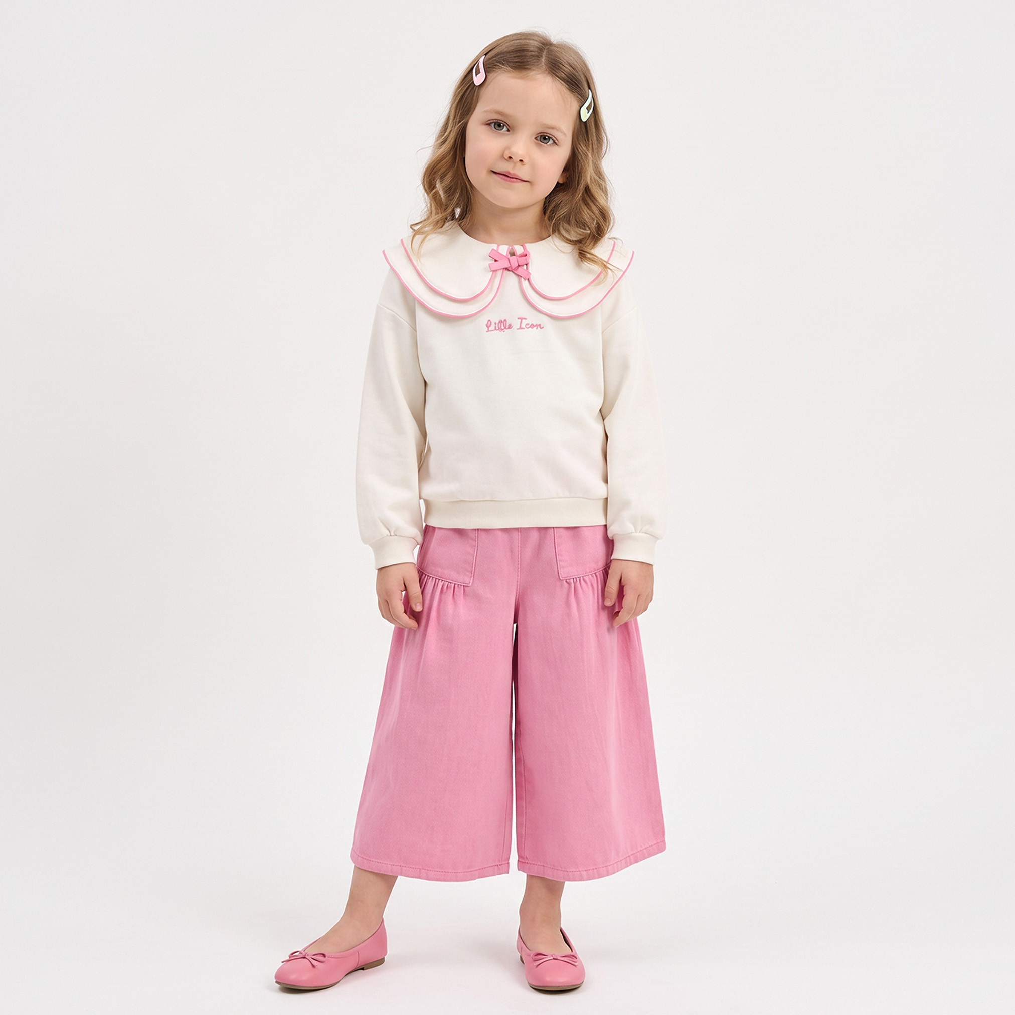 Juniors Embroidered Sweatshirt with Long Sleeves-girls-clothing-sweatshirts-image-3