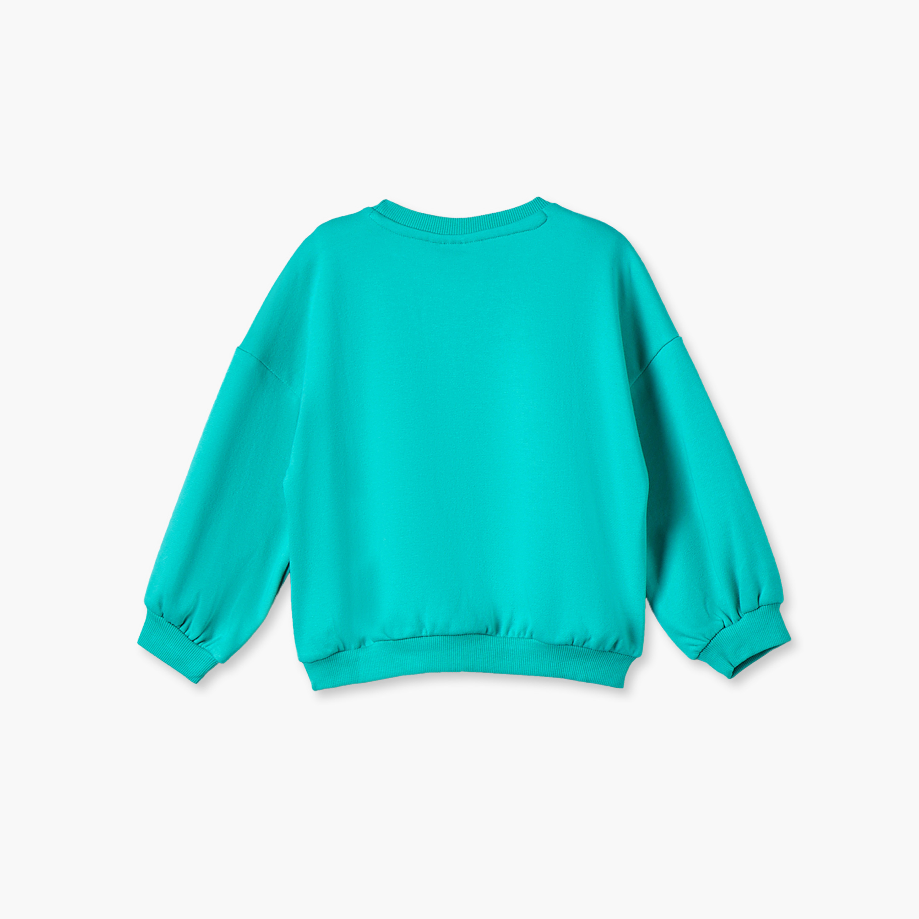 Juniors Crew Neck Sweatshirt with Heart Print-girls-clothing-sweatshirts-image-2
