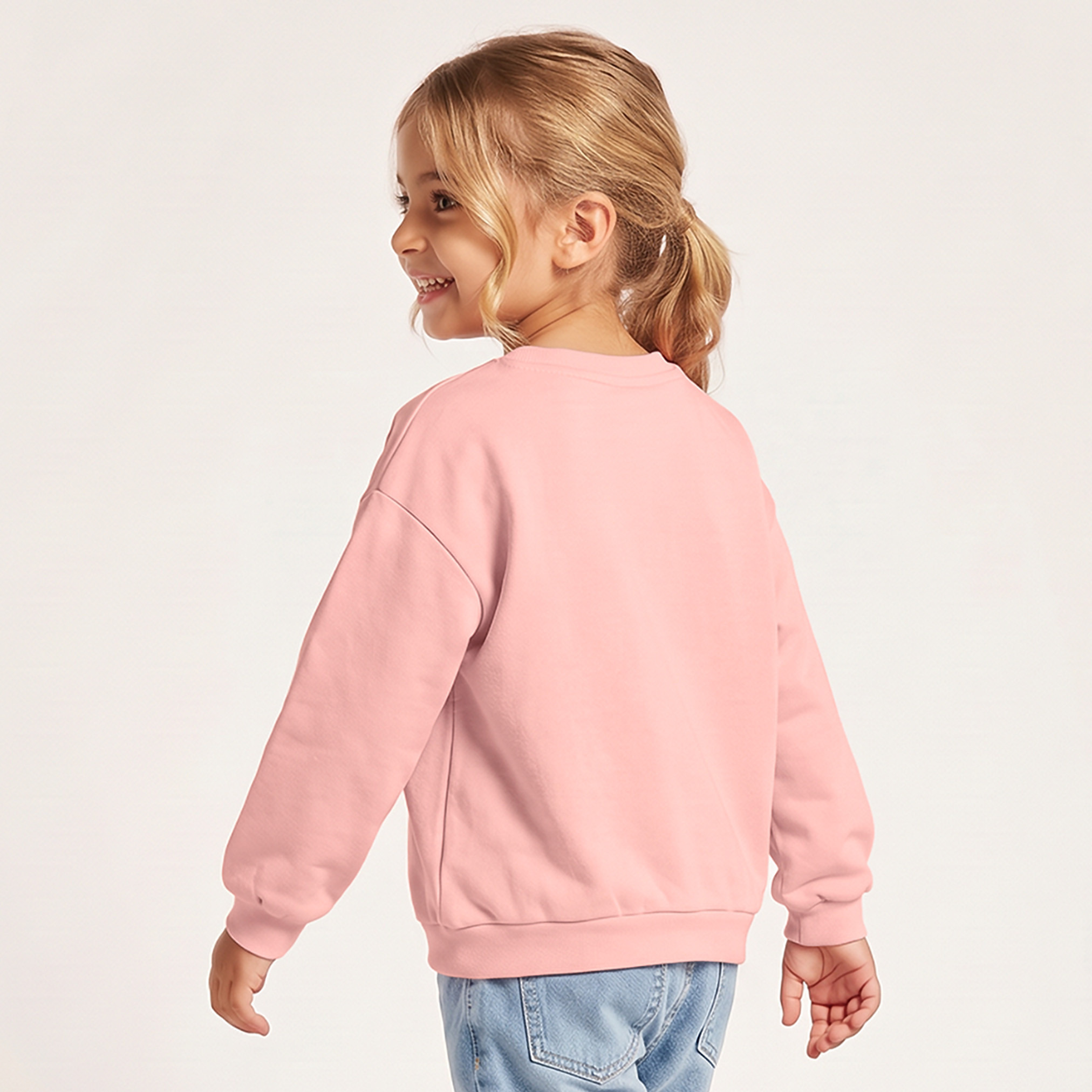 Juniors Cotton Crew Neck Sweatshirt with Cat Print-girls-clothing-sweatshirts-image-2