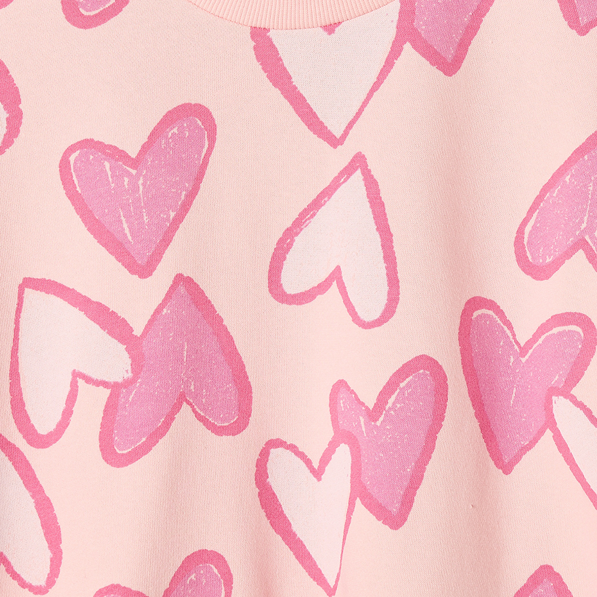Juniors Heart Print Sweatshirt with Long Sleeves-girls-clothing-sweatshirts-image-4