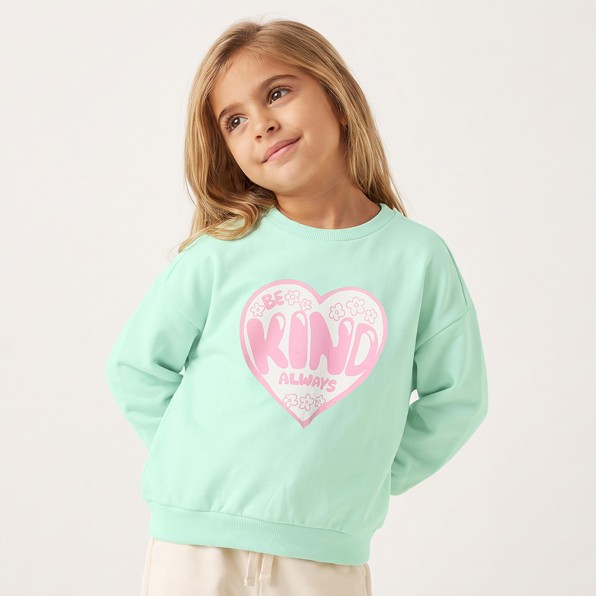 سويت شيرت بأكمام طويلة وطبعات من جونيورز-girls-clothing-sweatshirts-image-1