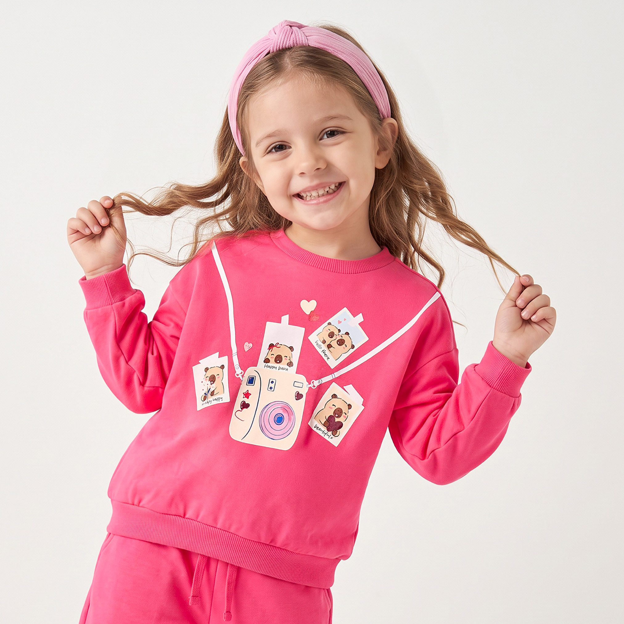 Juniors Cotton Graphic Print Sweatshirt with Long Sleeves-girls-clothing-sweatshirts-image-1