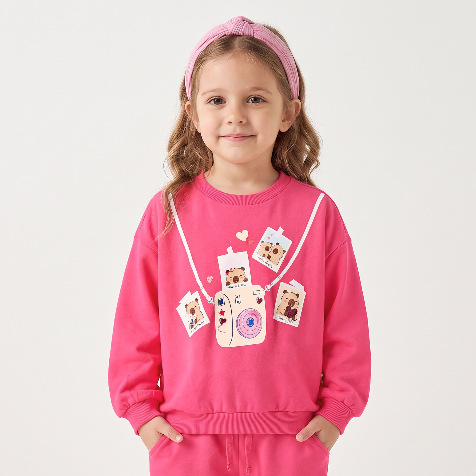 Juniors Cotton Graphic Print Sweatshirt with Long Sleeves-girls-clothing-sweatshirts-image-5