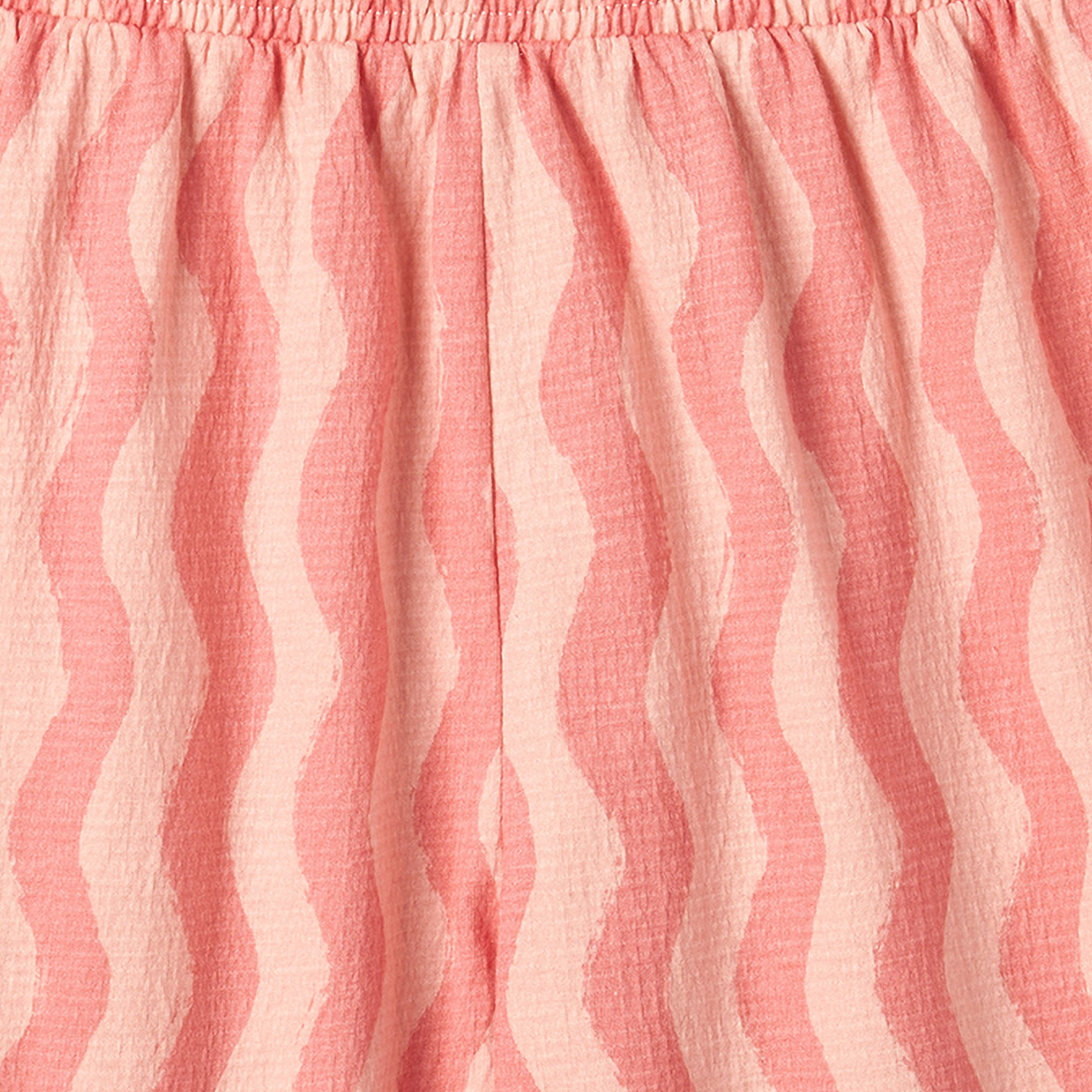 طقم بنطلون وبلوزة بيبلوم بياقة مربعة وأكمام قصيرة بأنماط مموجة من جونيورز-baby-girls-clothing-setsandcoords-image-6