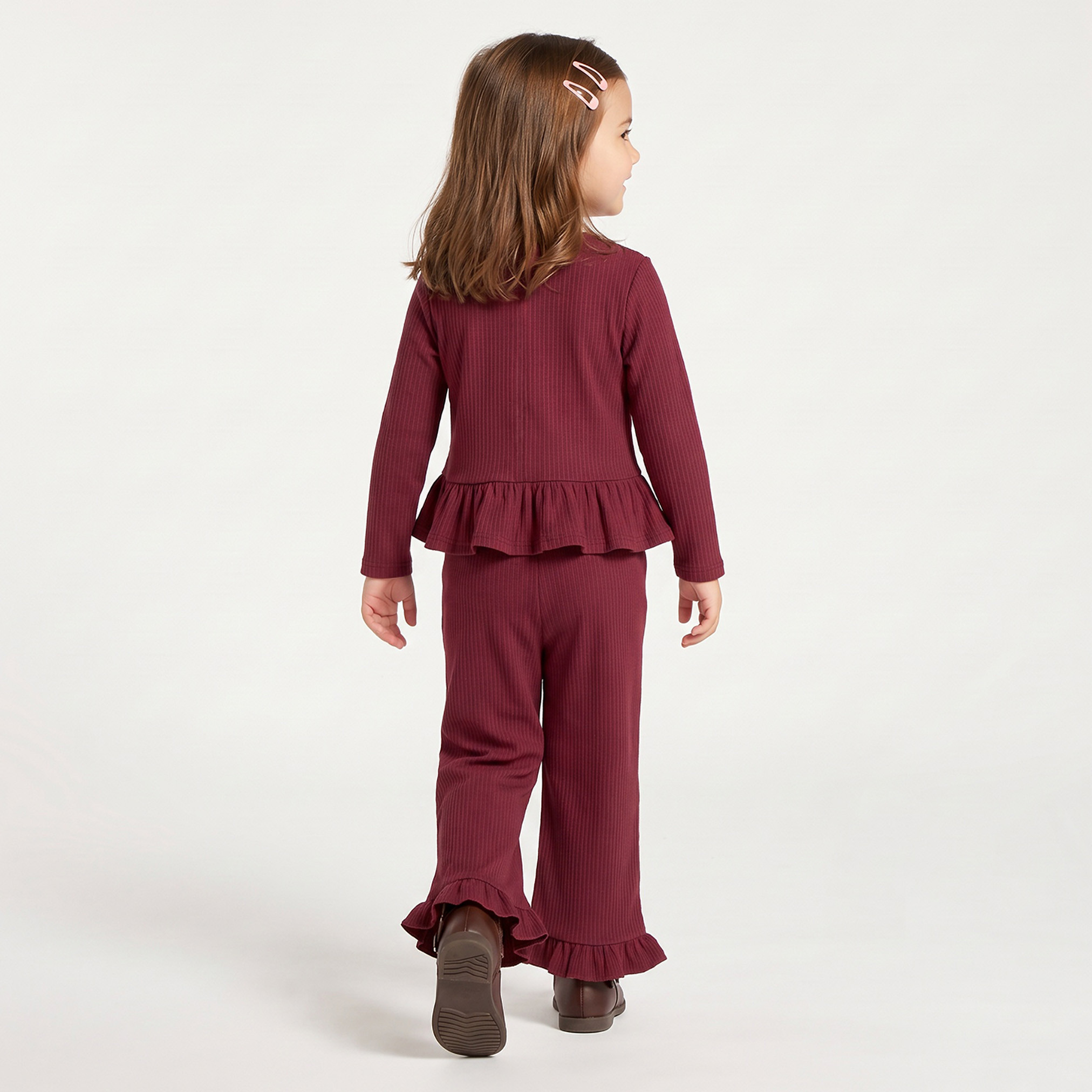 Juniors Crew Neck Long Sleeves Top and Pants Set with Pockets-baby-girls-clothing-setsandcoords-image-4