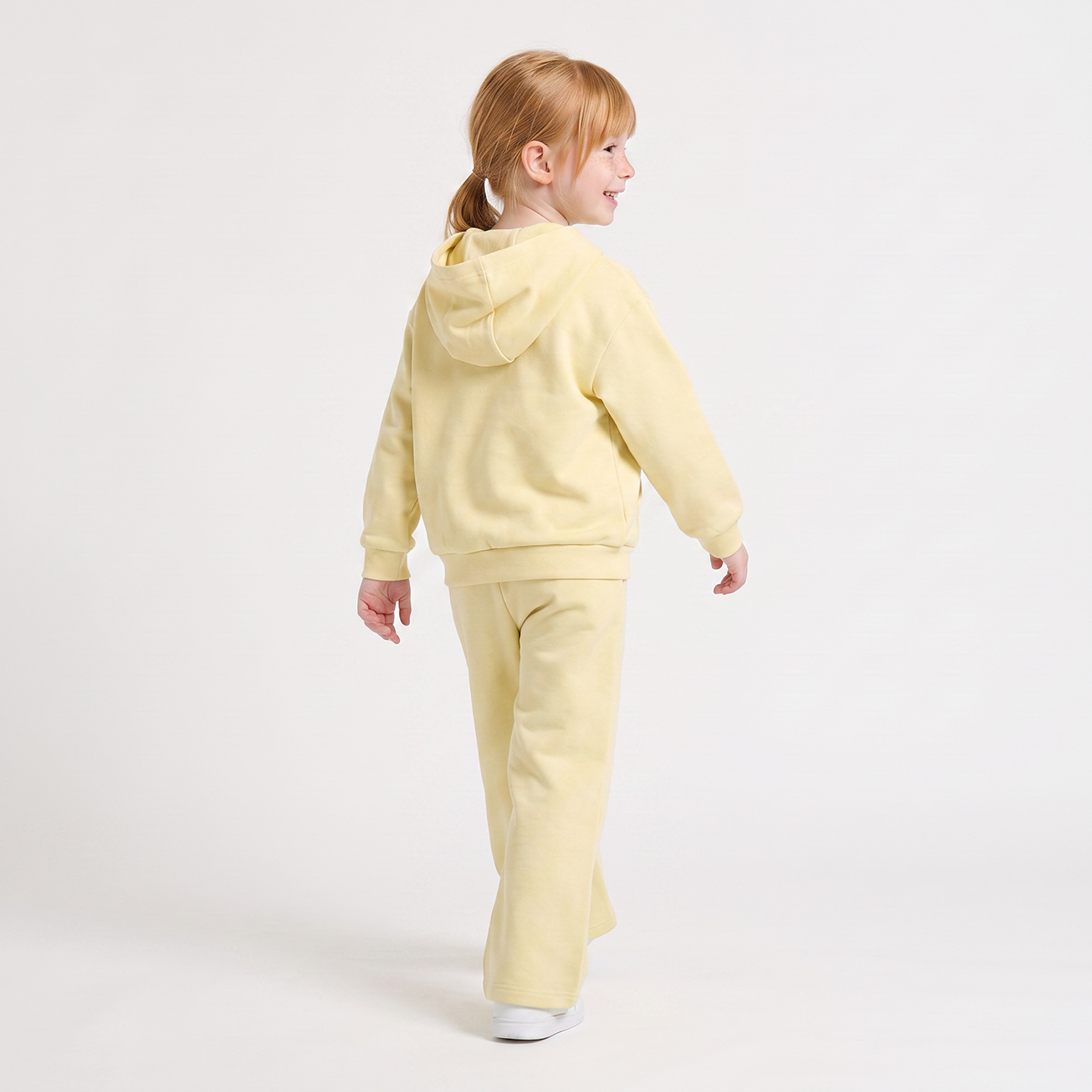 Juniors Long Sleeves Zip Through Hoodie and Trousers Set with Bow Print-baby-girls-clothing-setsandcoords-image-2