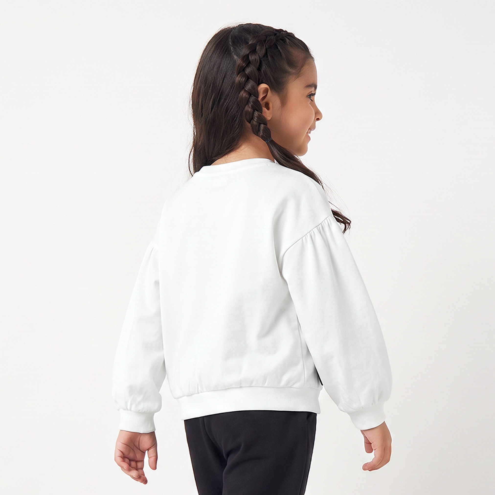Juniors Crew Neck Long Sleeves T-shirt with Bow Accent-girls-clothing-tshirts-image-3