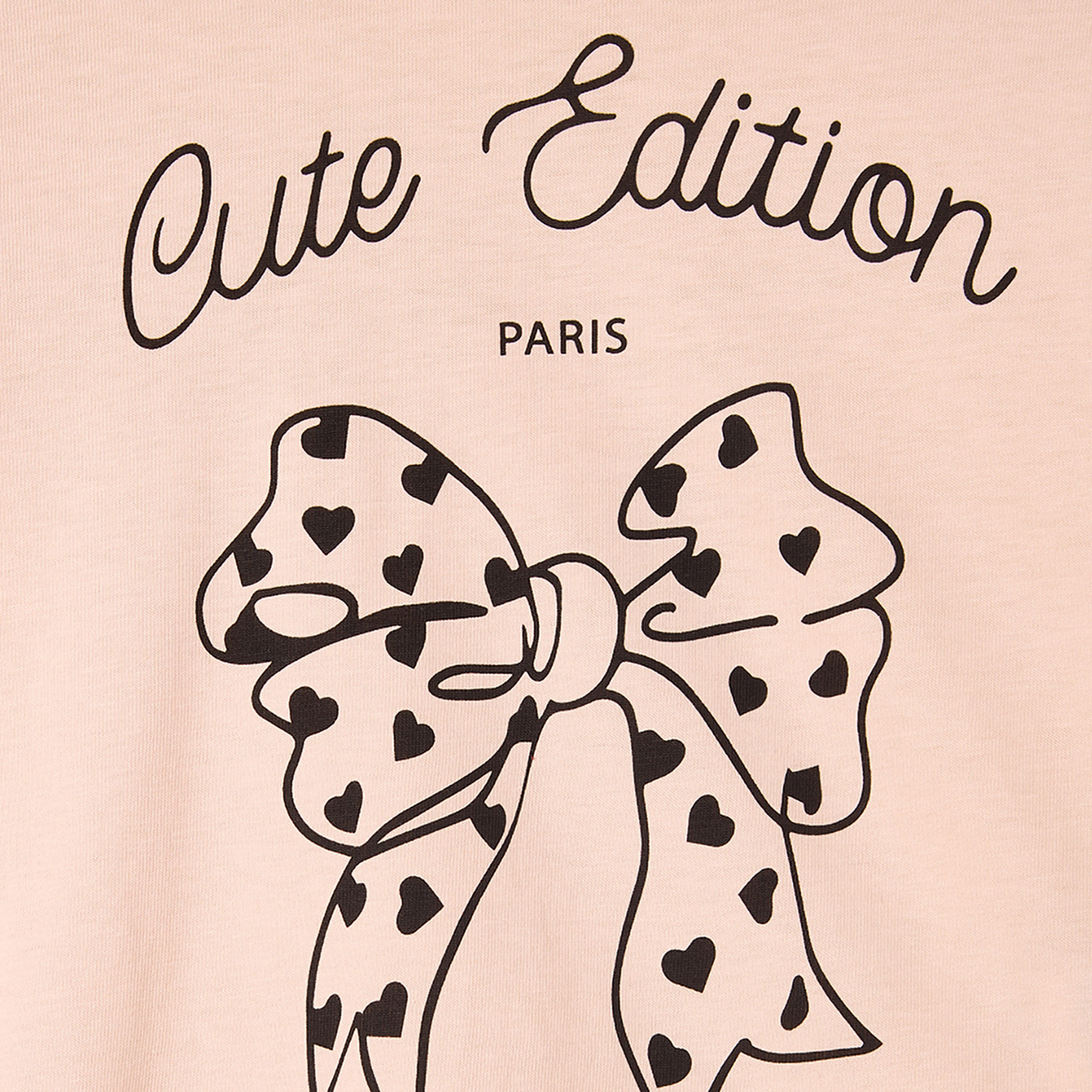 Juniors Crew Neck Long Sleeves T-shirt with Bow Print-girls-clothing-tshirts-image-6