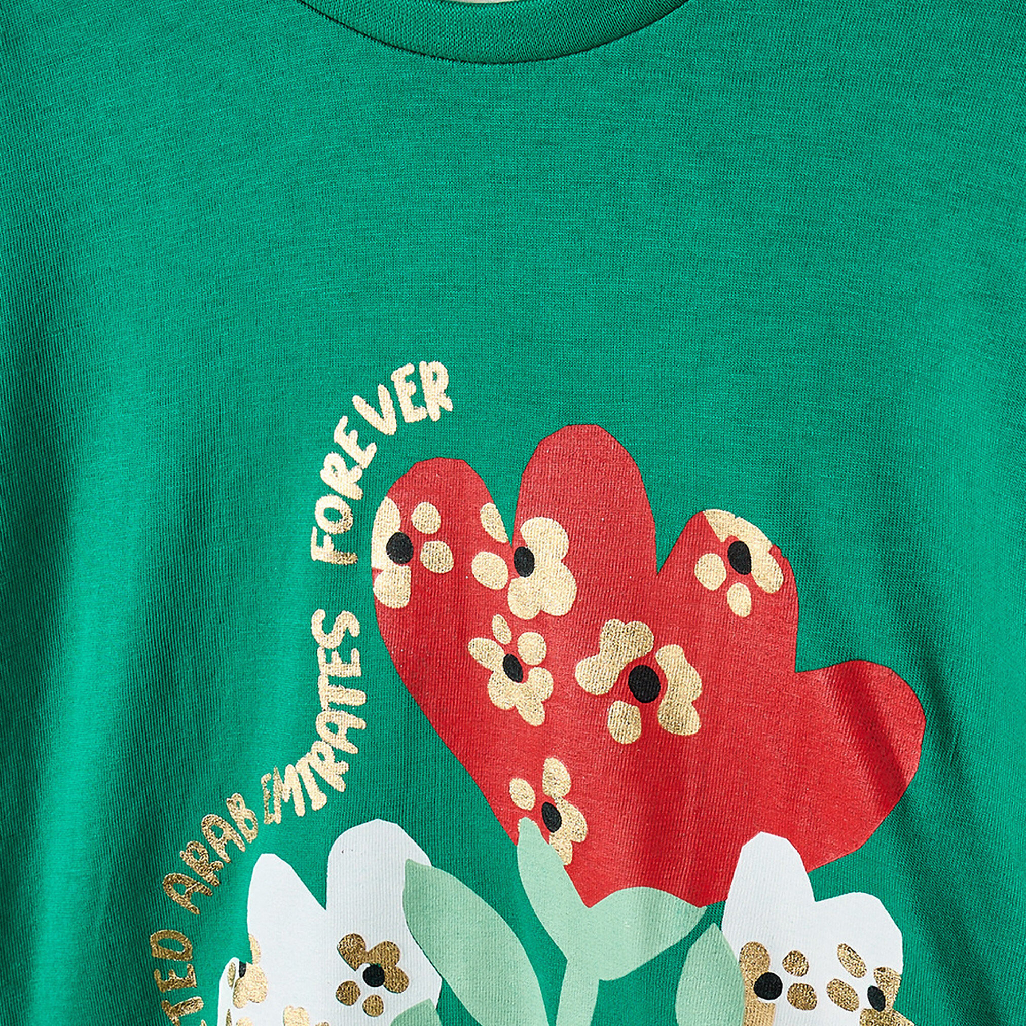 Juniors Crew Neck Long Sleeves T-shirt with UAE National Day Print-girls-clothing-tshirts-image-4