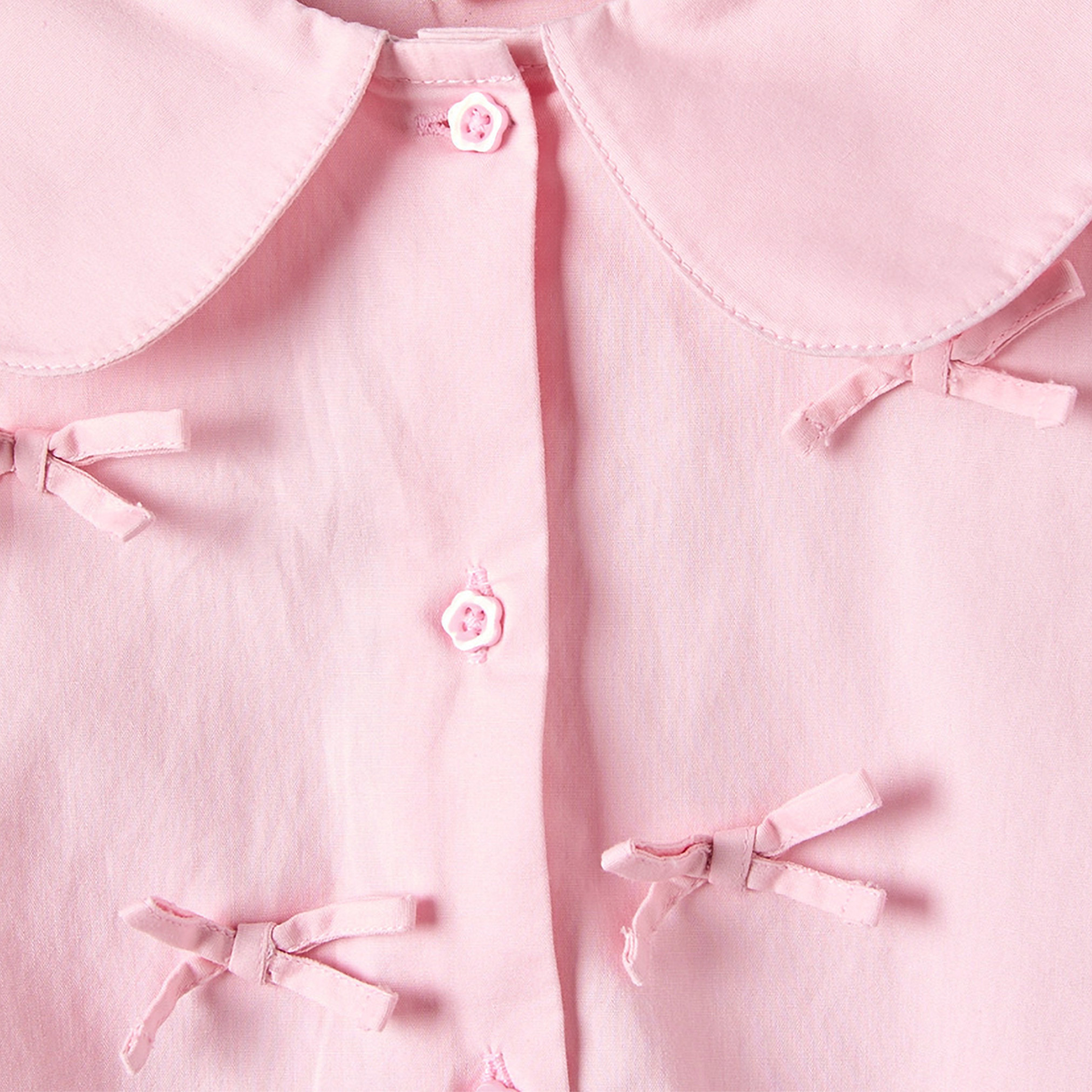 Juniors Peter Pan Collar Long Sleeves Top with Bow Accent-girls-clothing-blousesandshirts-image-4