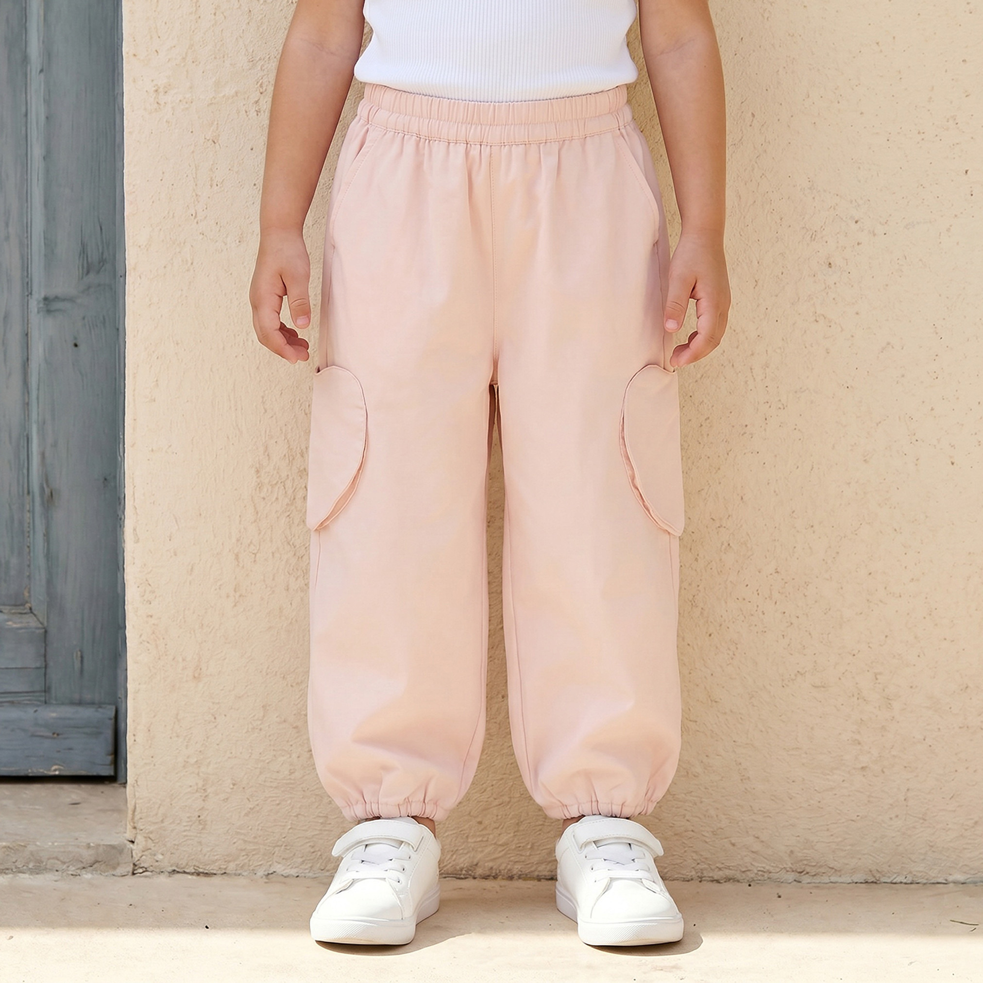 بنطلون رياضي بخصر مطاطي وجيوب من جونيورز-baby-girls-clothing-bottoms-joggersandtrackpants-image-1