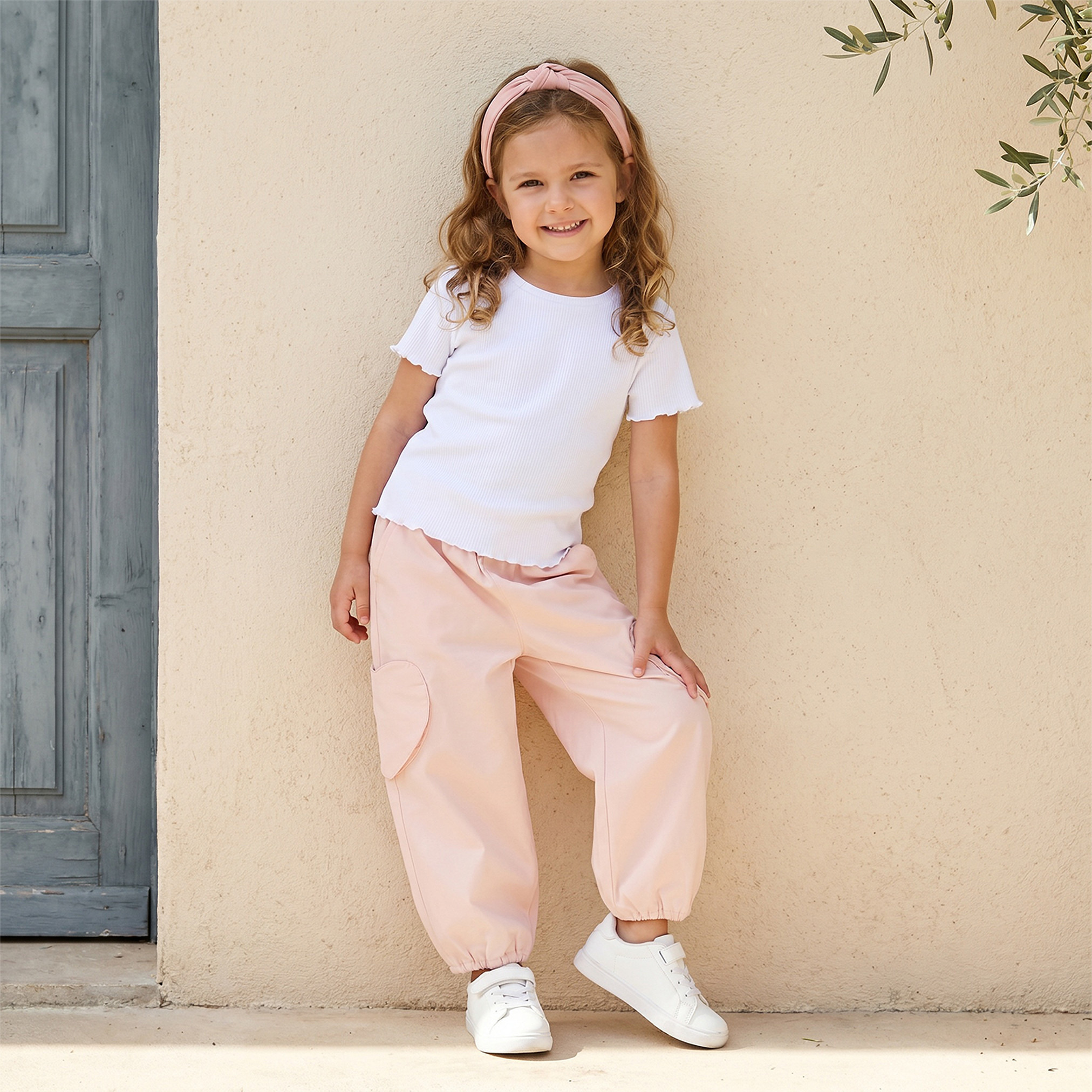 بنطلون رياضي بخصر مطاطي وجيوب من جونيورز-baby-girls-clothing-bottoms-joggersandtrackpants-image-2