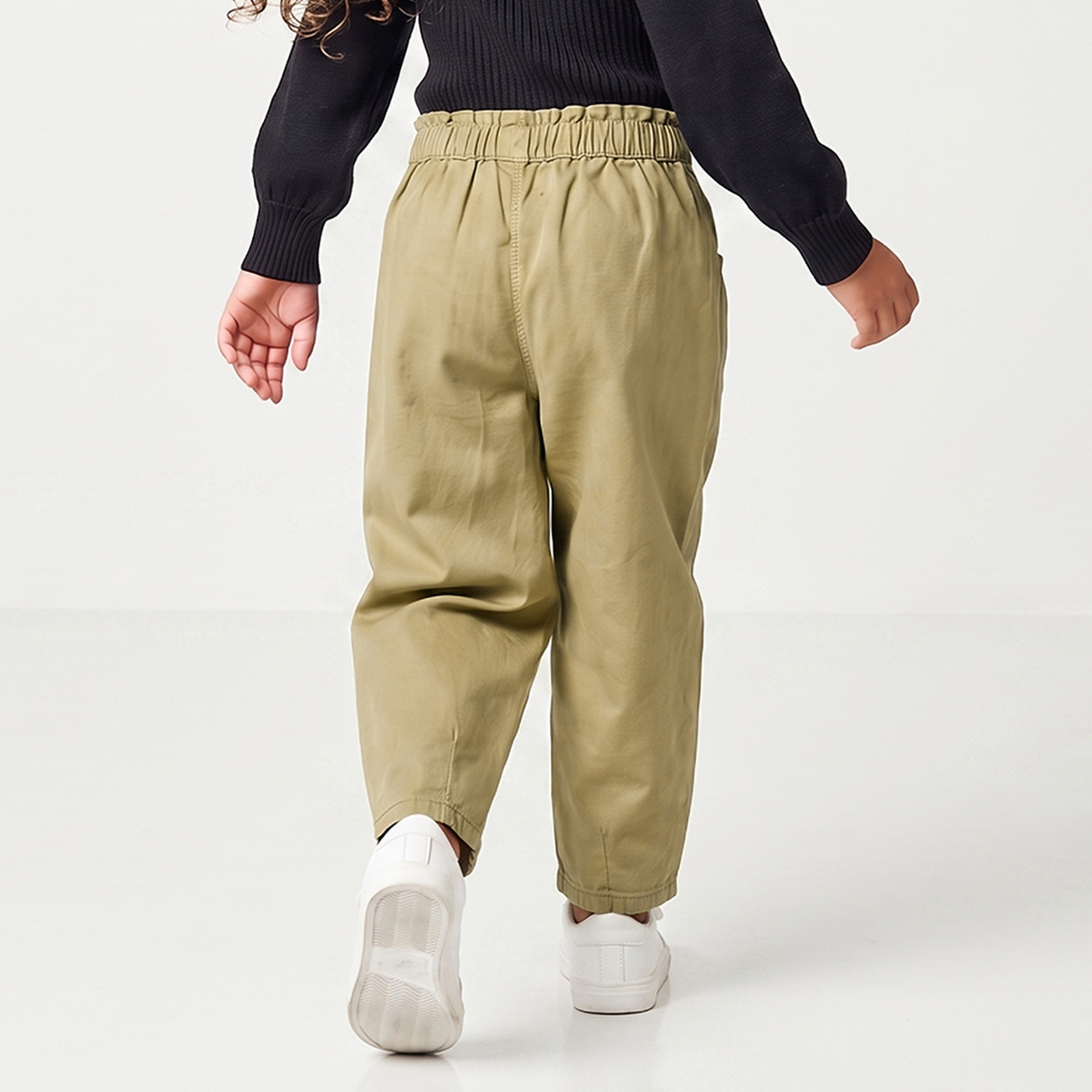 Juniors Trousers with Pleated Design, Elasticated Drawstring Waist-girls-clothing-bottoms-trousers-image-3