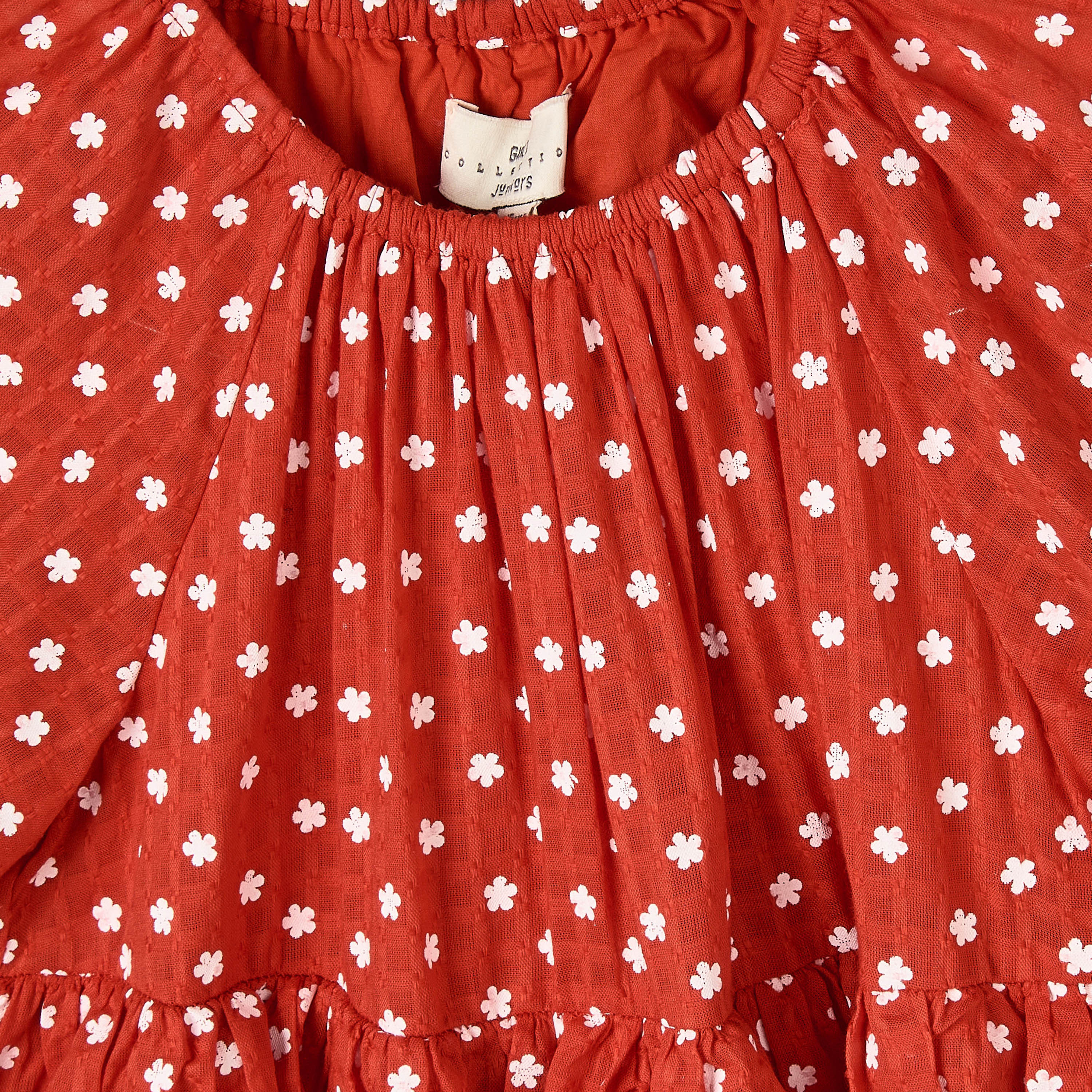 فستان متعدد الطبقات طول الركبة بياقة مستديرة وأكمام قصيرة وطبعات أزهار من جونيورز-girls-clothing-dressesandjumpsuits-image-4